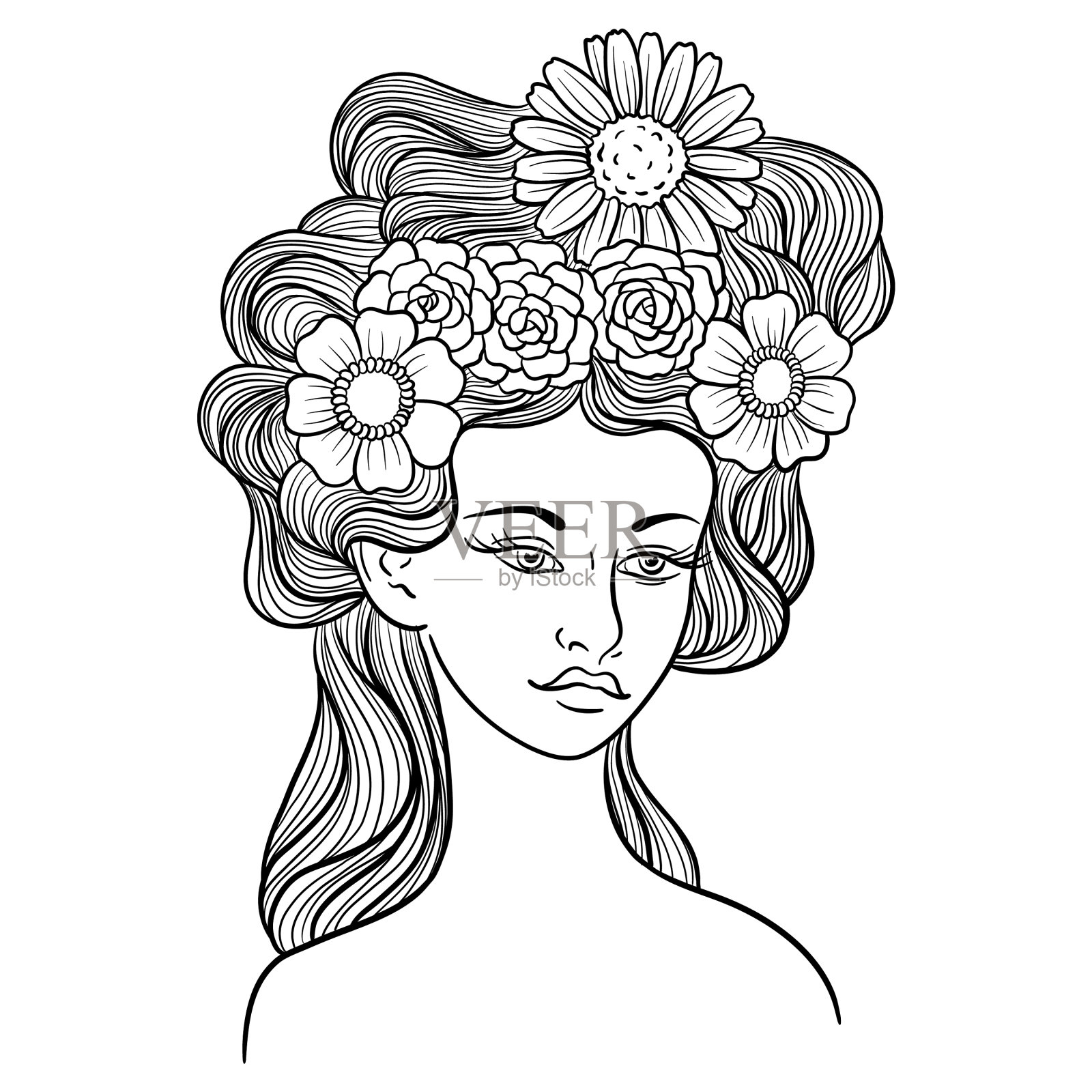 画幻想发型女设计元素图片