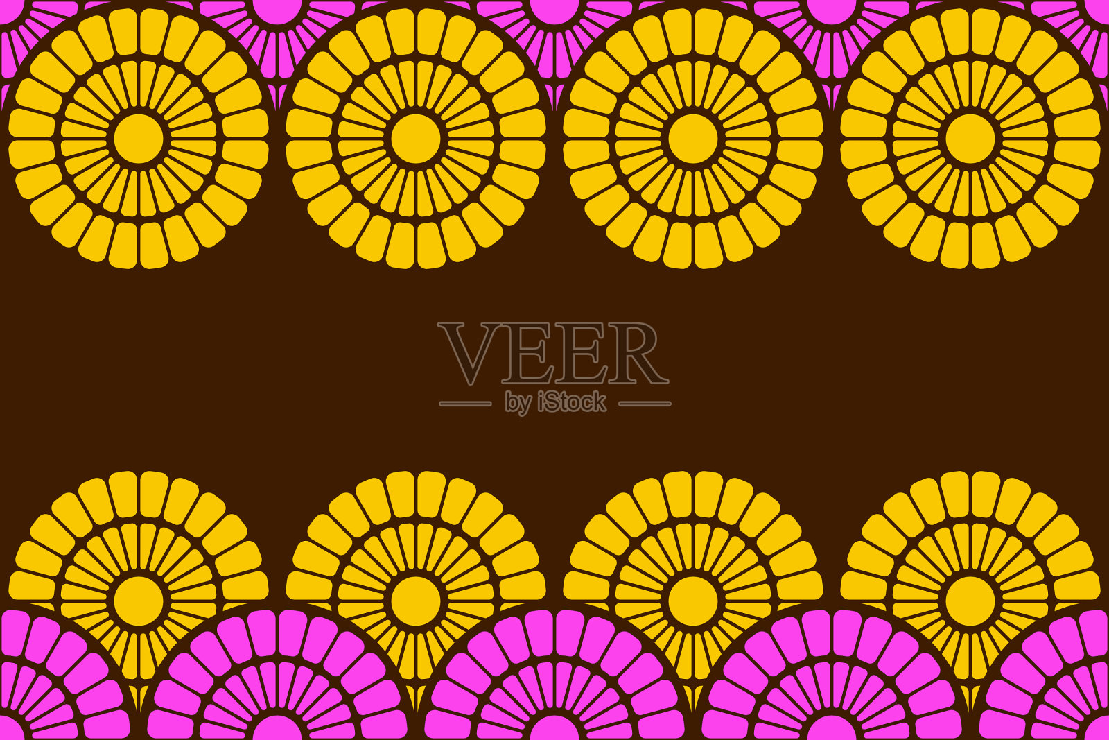 有条纹的无缝水平边界图案插画图片素材