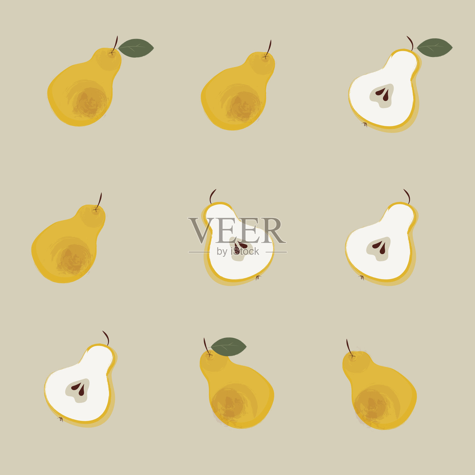 论的梨插画图片素材