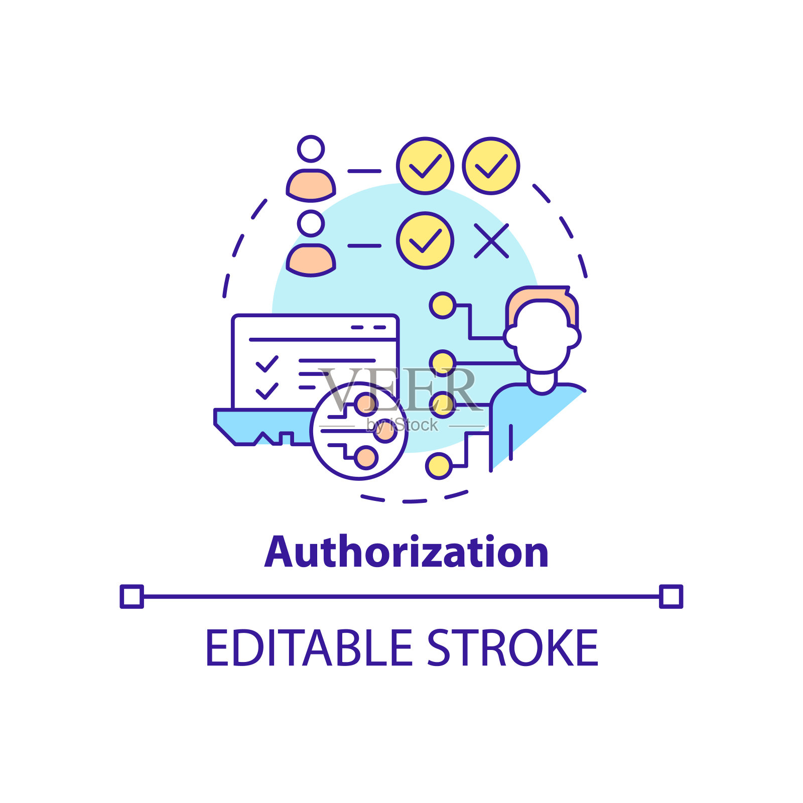 授权的概念图标插画图片素材