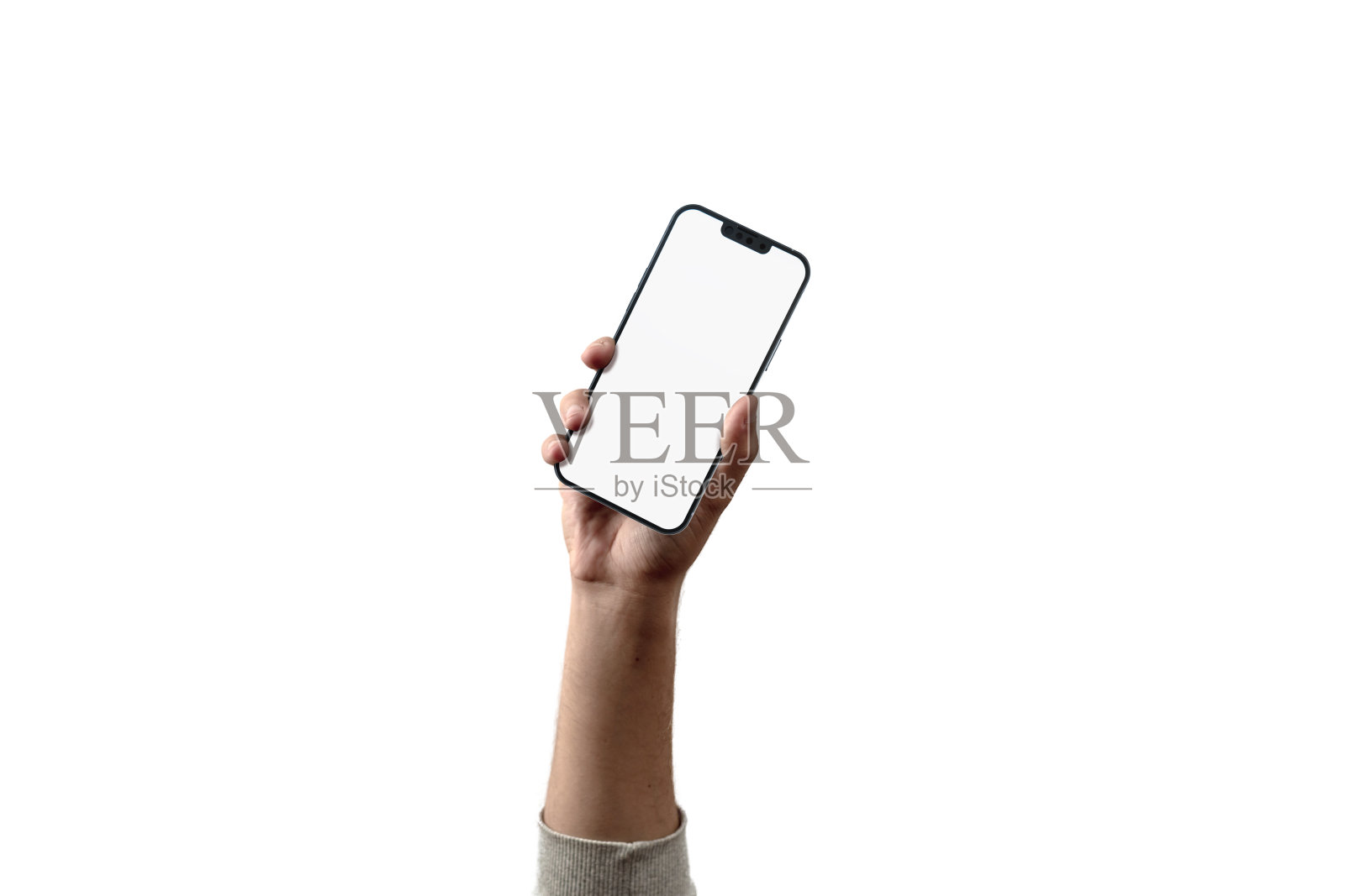 手机在手,孤立在白色背景的股票照片照片摄影图片