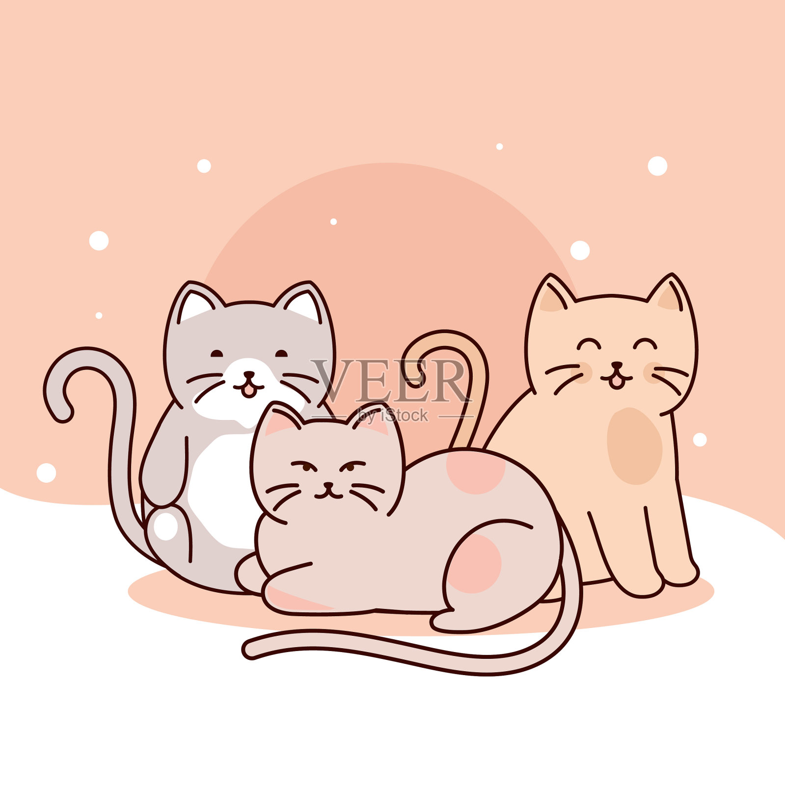 猫卡通吉祥物插画图片素材