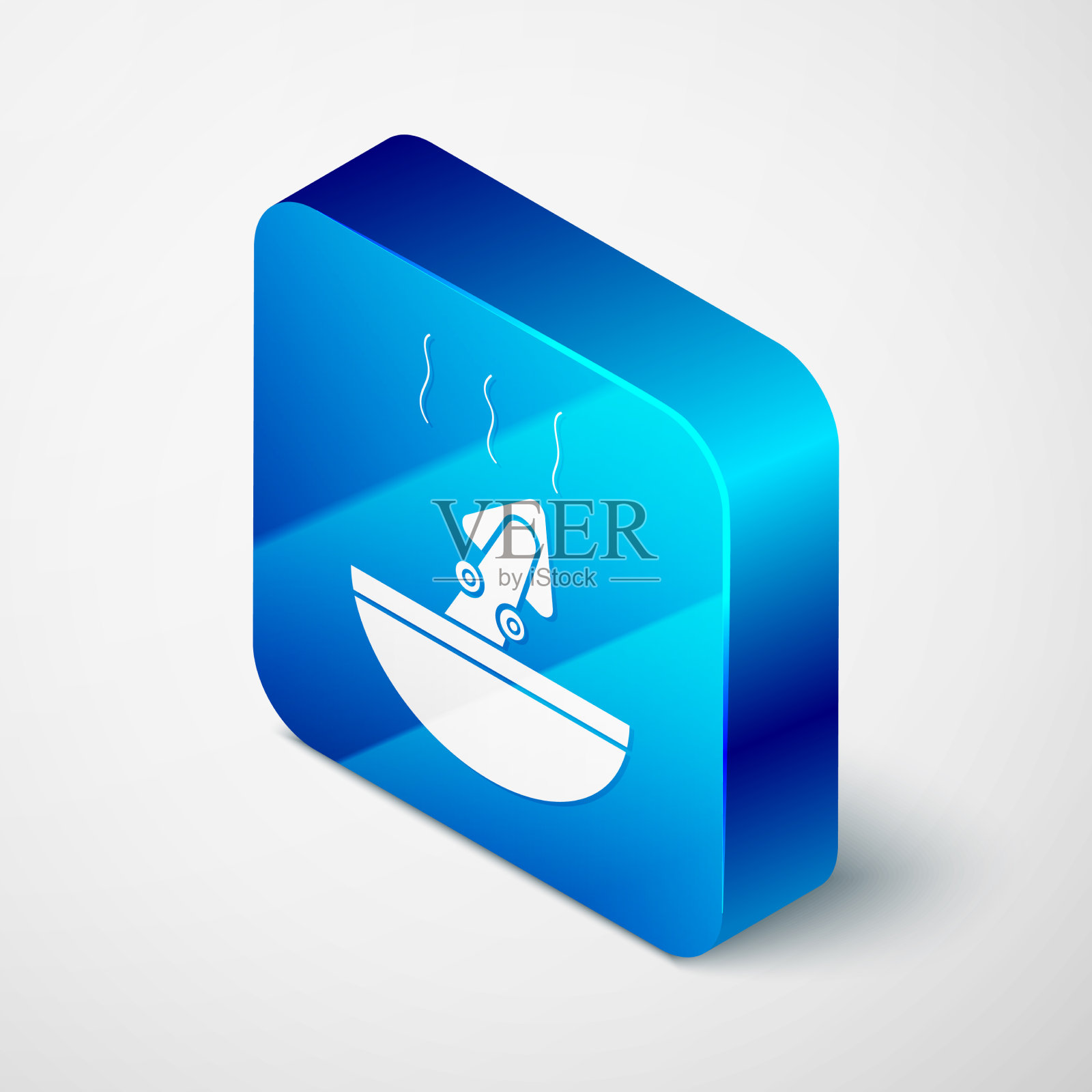 等距汤章鱼图标孤立在灰色图标素材