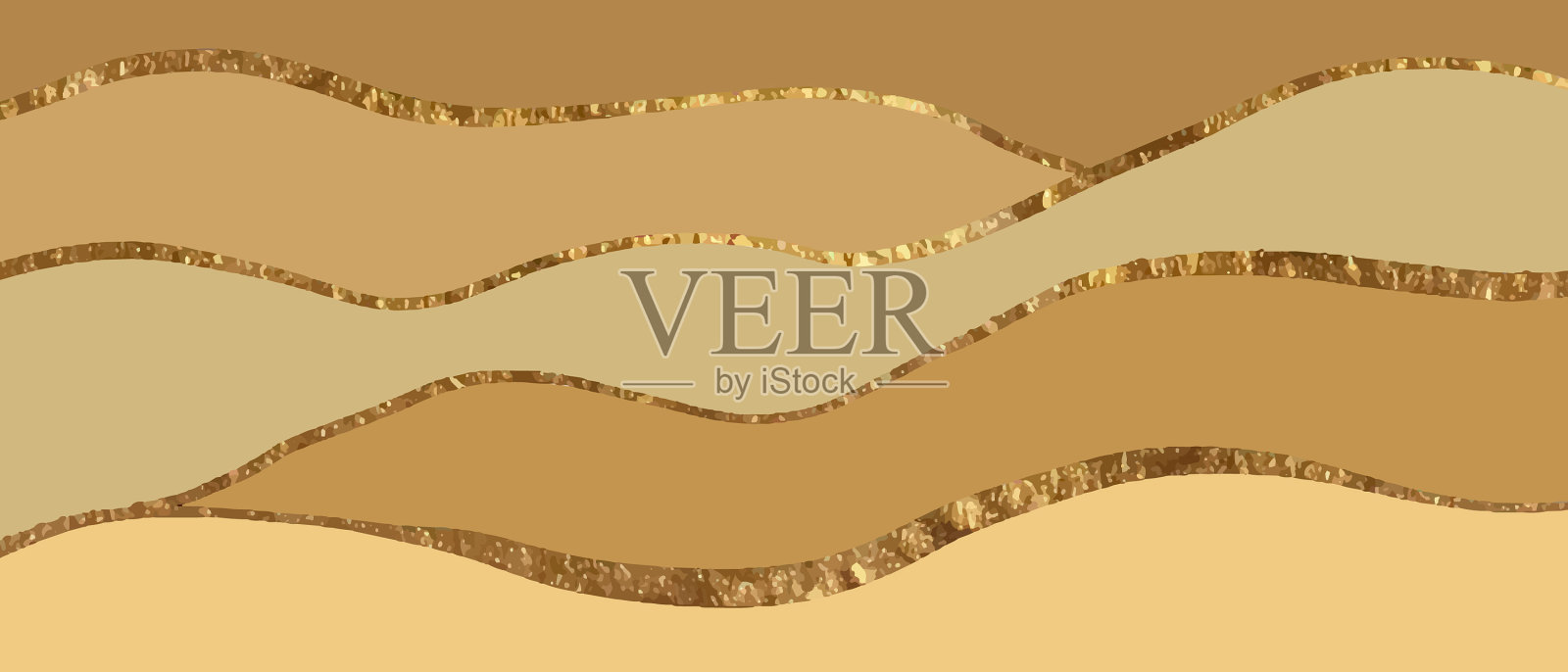 米黄色背景与金箔插画图片素材