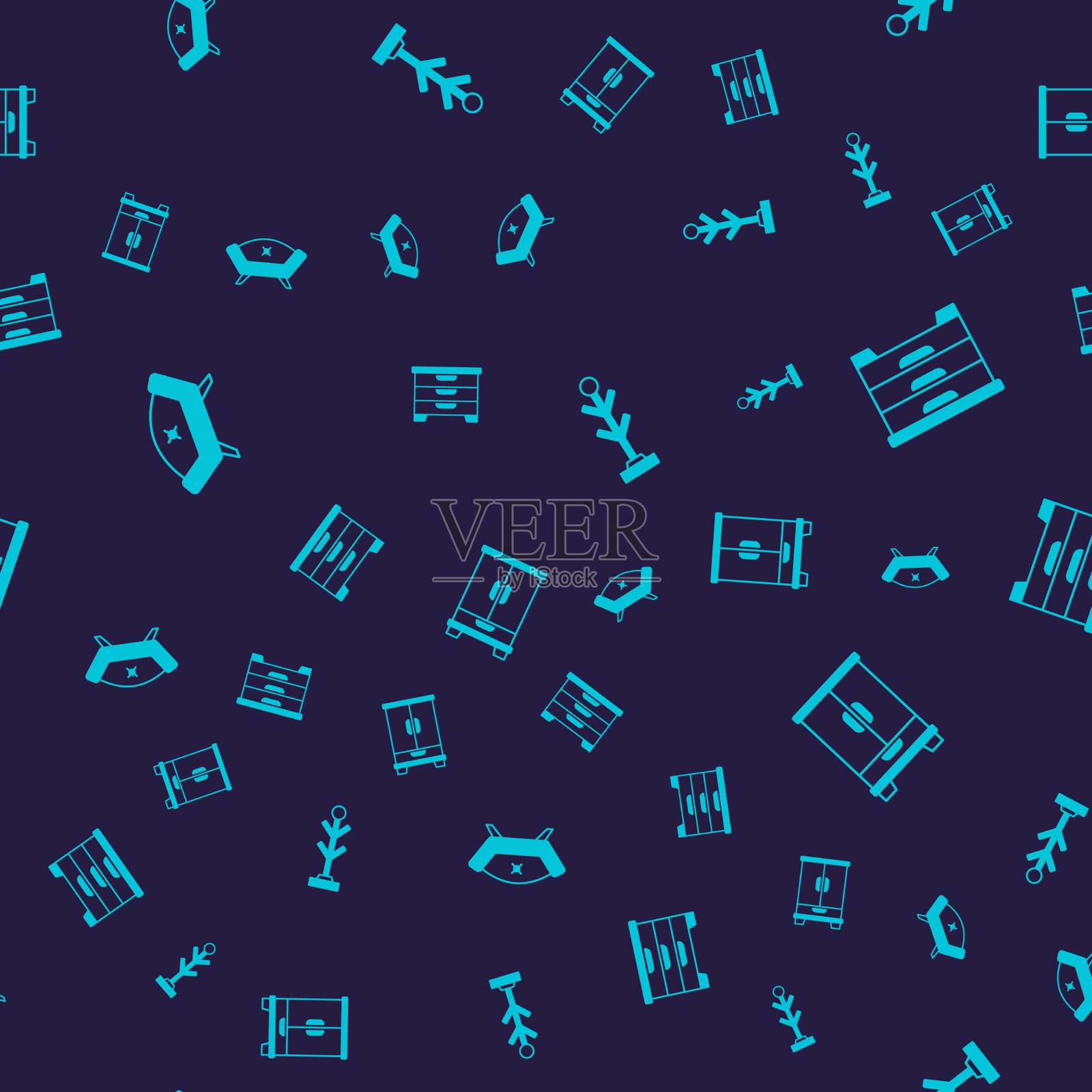 集沙发、衣柜、衣架、衣柜于一体图标素材