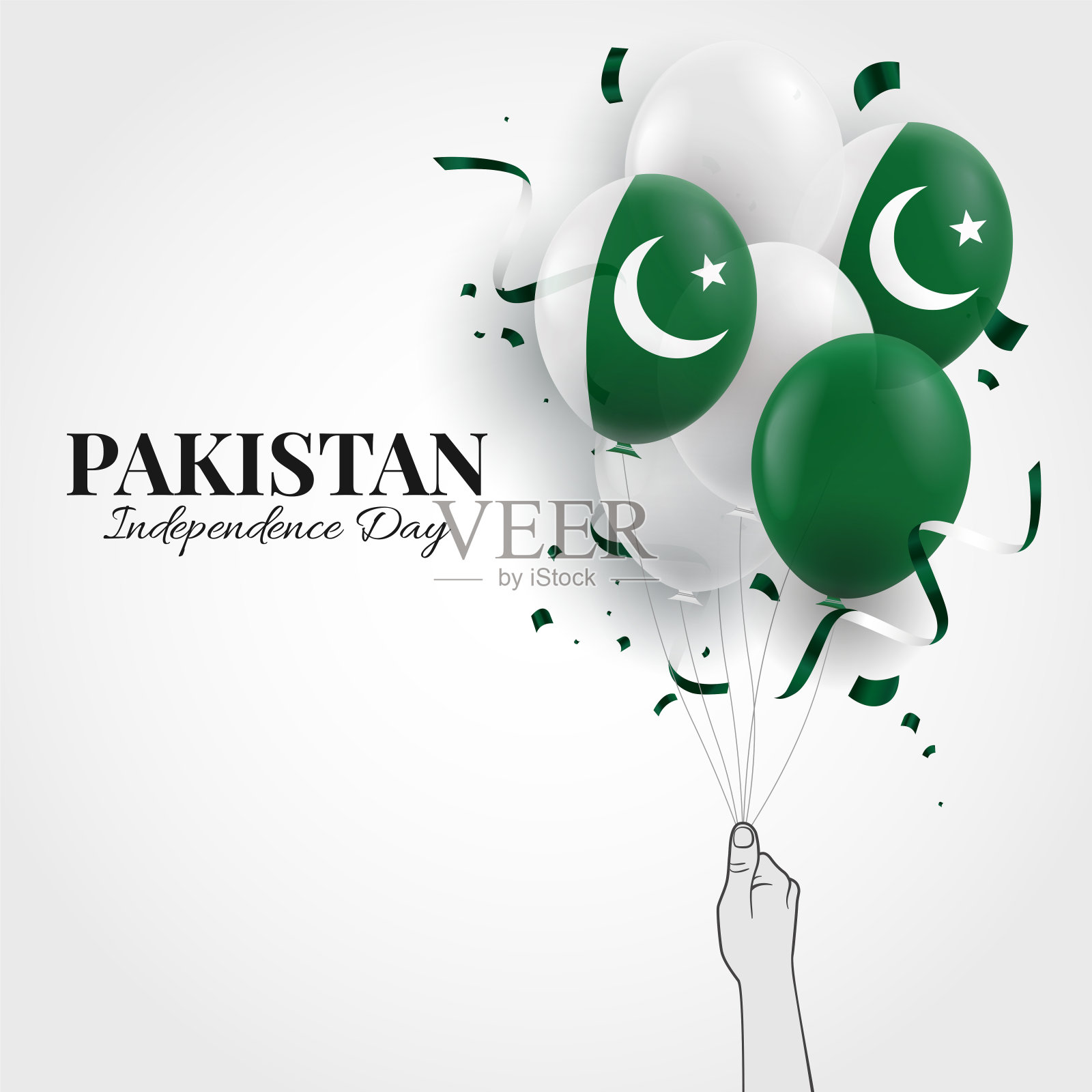 巴基斯坦独立日插画图片素材