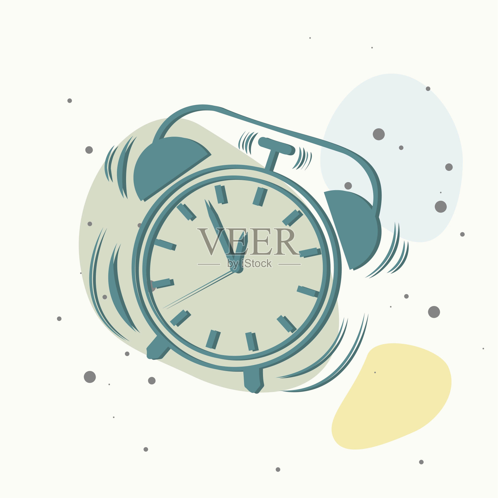 矢量图标振铃闹钟多色背景。设计元素图片