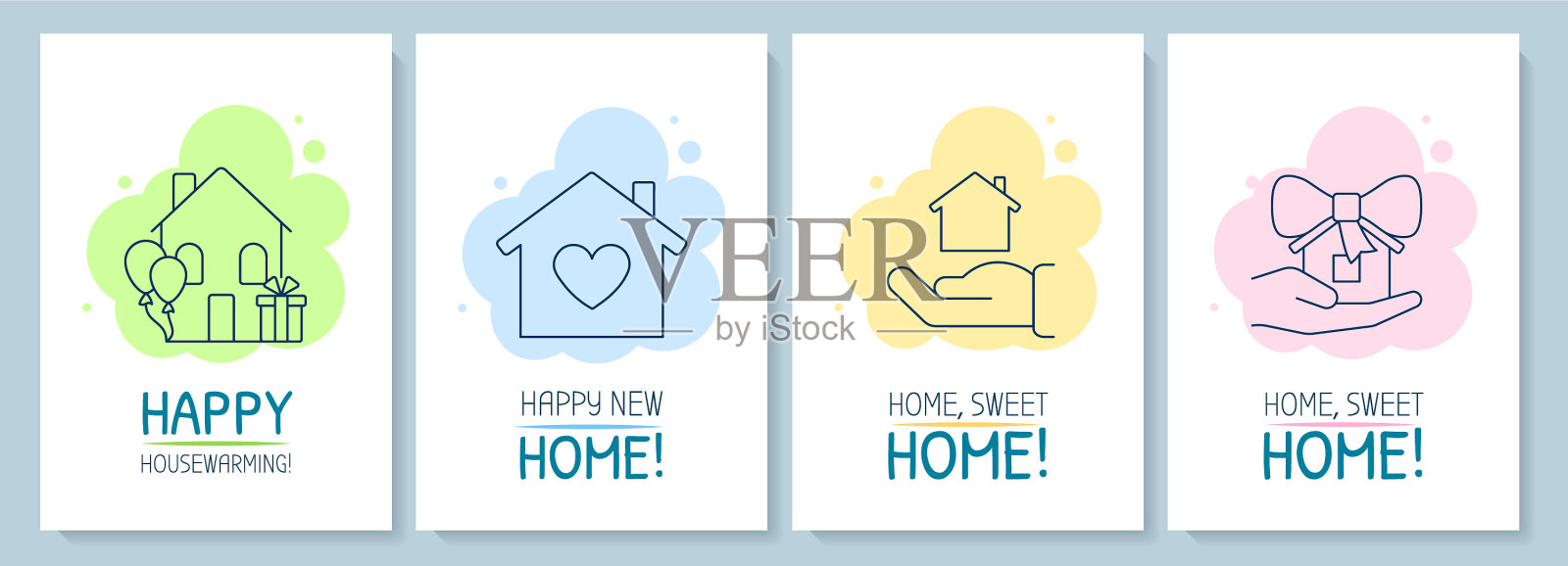 祝贺乔迁快乐插画图片素材