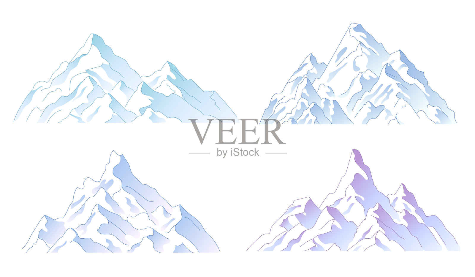 山,岩石,山峰。矢量图插画图片素材