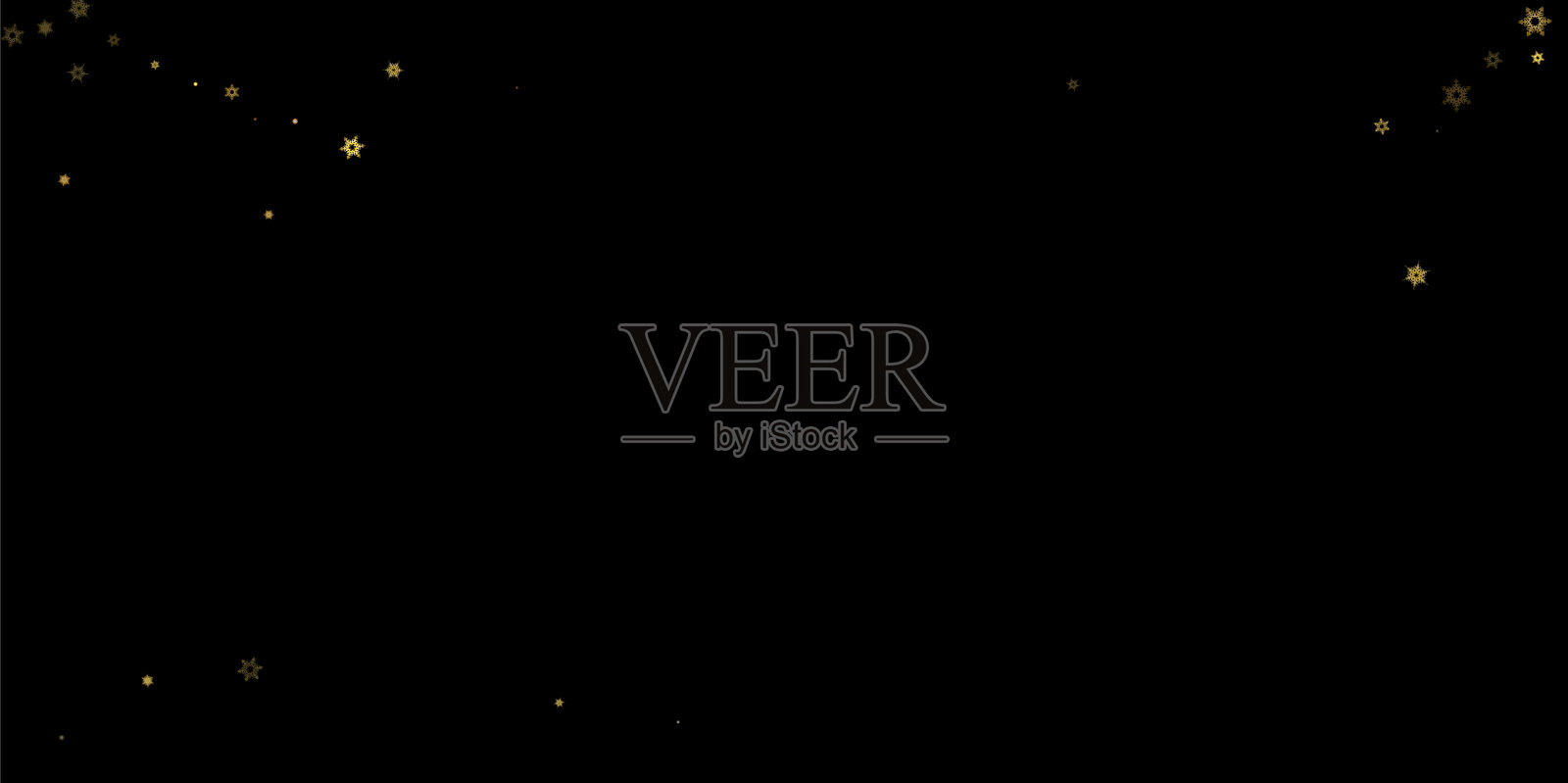 飘落的雪花金色图案的节日插画图片素材