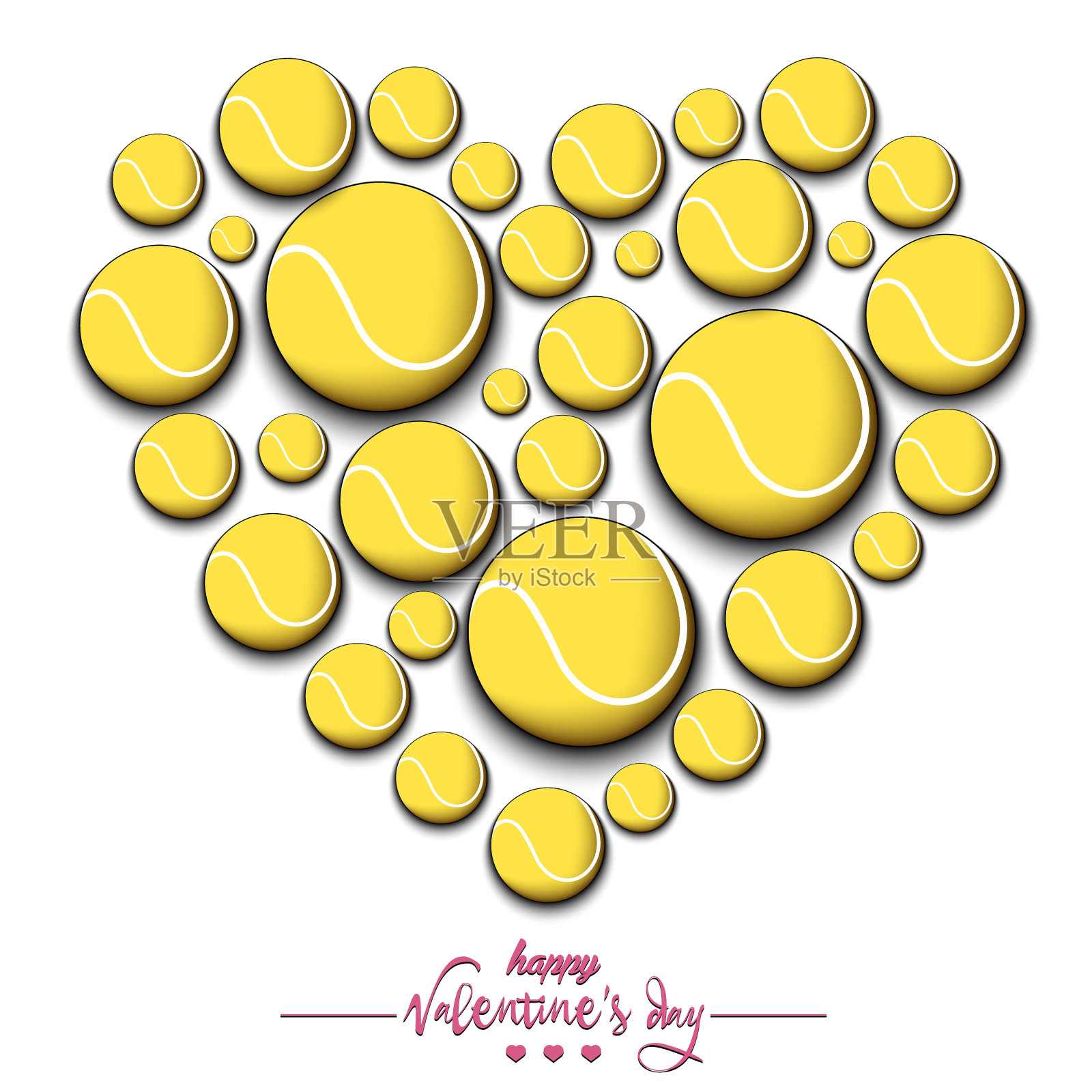 网球之心,情人节快乐设计元素图片