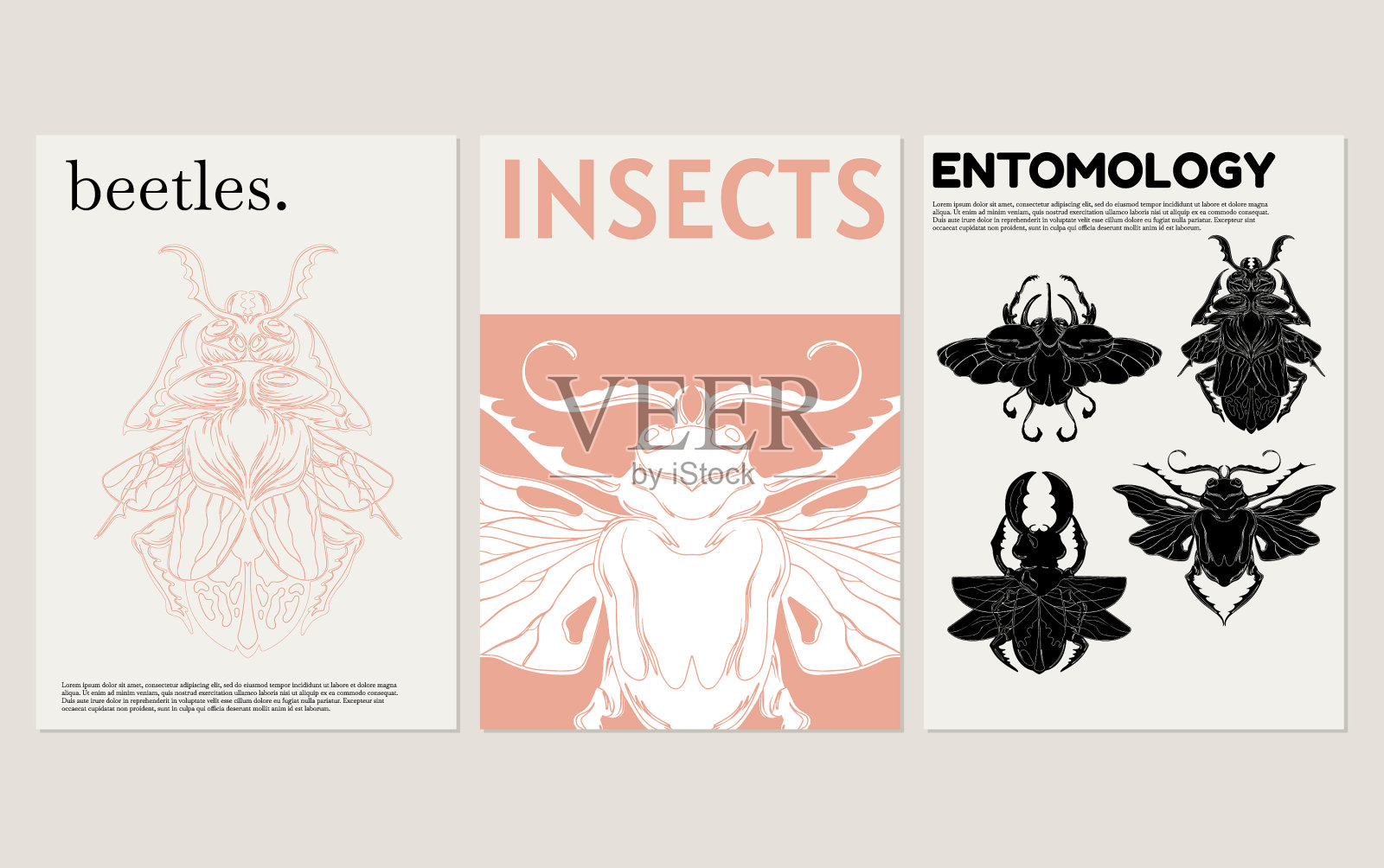 一套手绘极简主义的标语牌插画图片素材