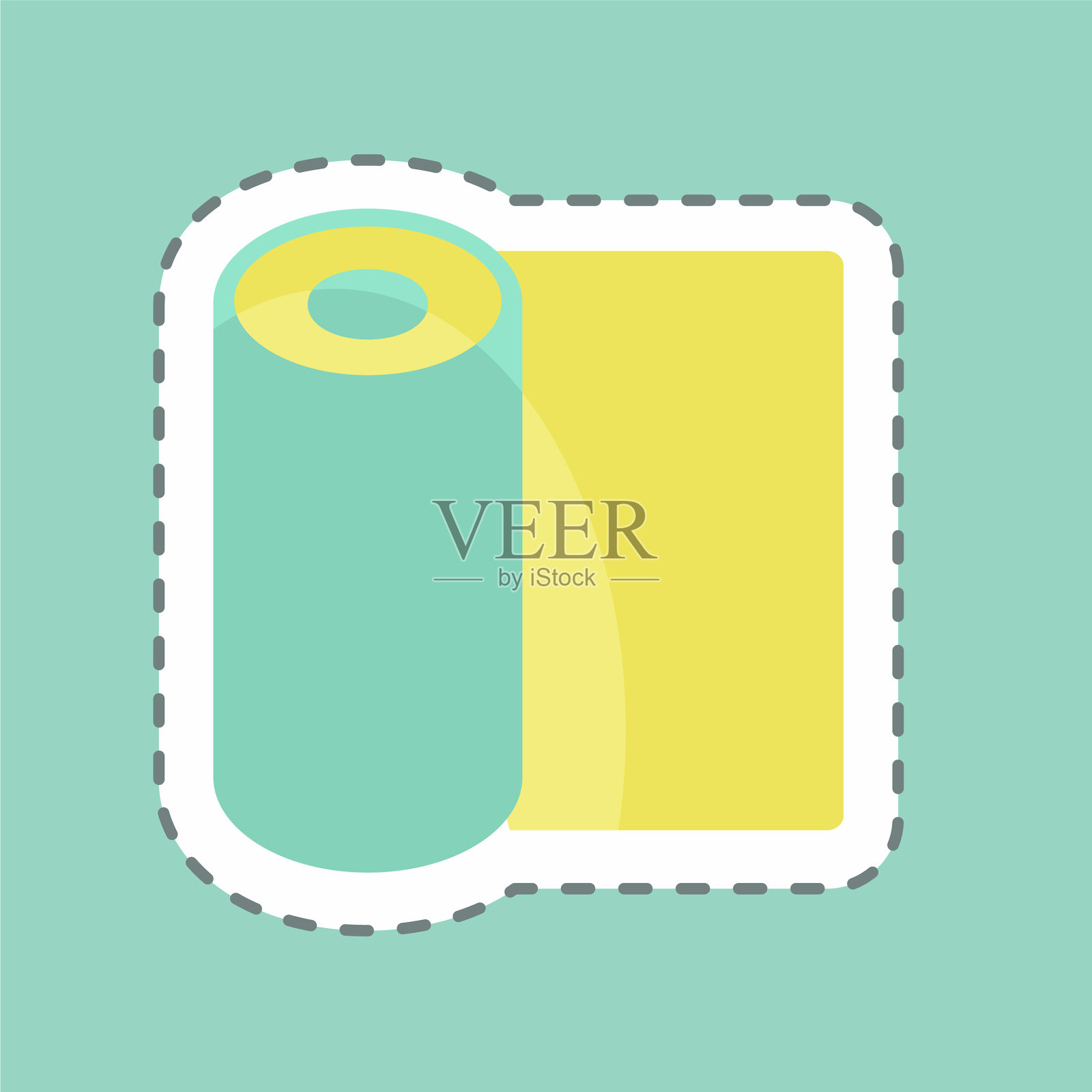 轧垫贴纸在潮流线切割孤立上图标素材