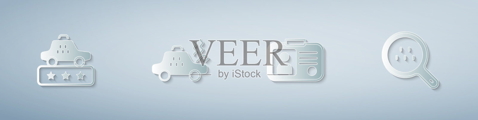 设置出租车服务等级破碎的出租车司机图标素材