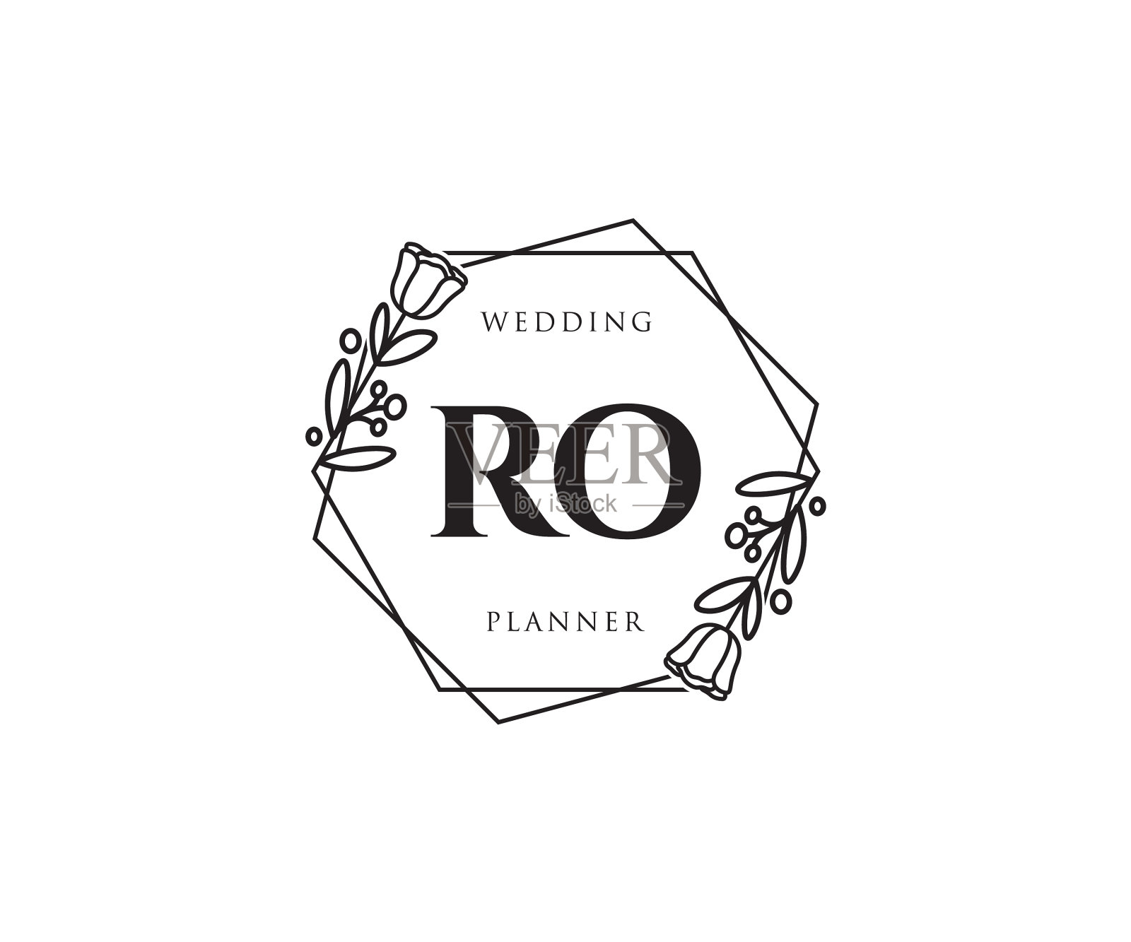 最初的ro女性标志可用于自然沙龙插画图片素材