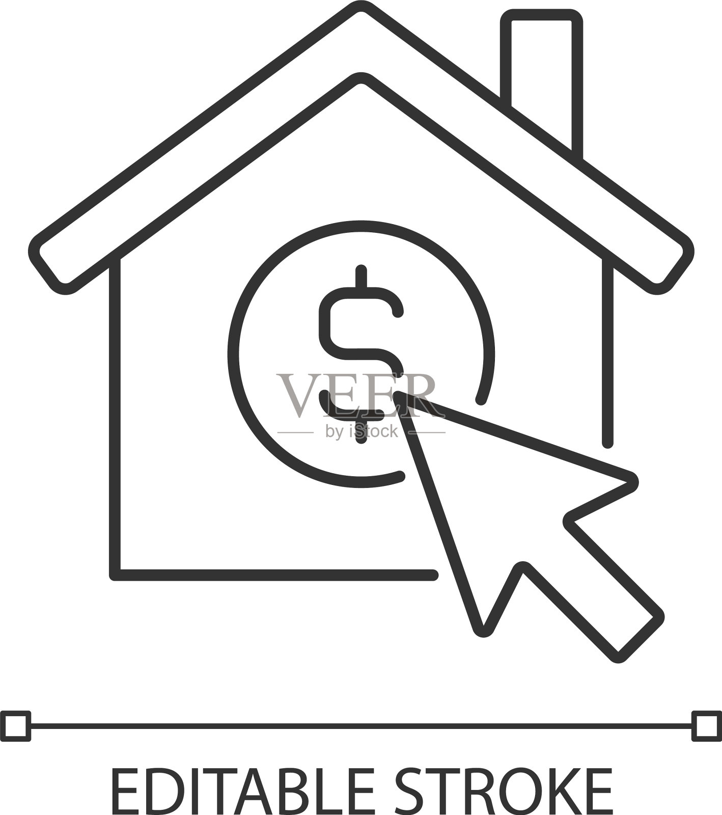 物业搜索网站线性图标插画图片素材