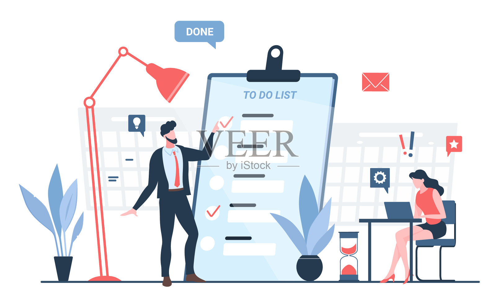 对重要业务任务做核对表设计元素图片