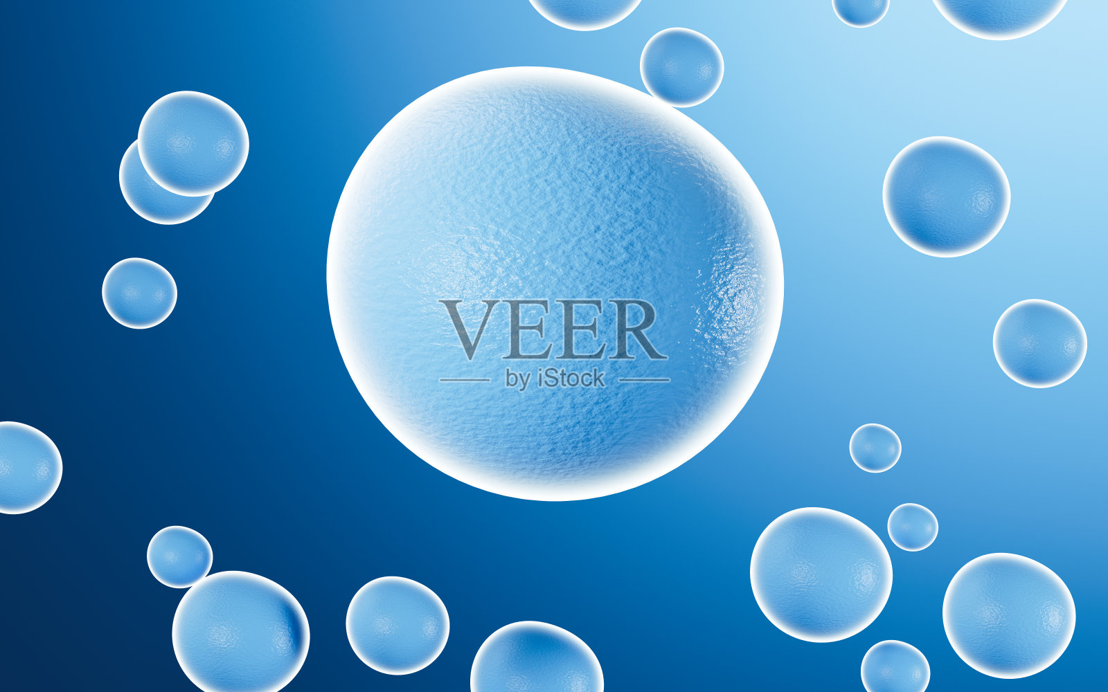 大量分离的蓝色细胞,3d渲染。照片摄影图片