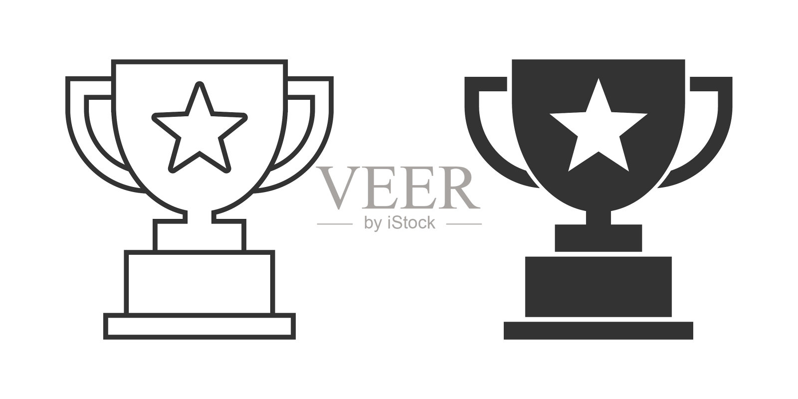 奖杯杯图标在扁平风格的高脚杯奖上图标素材