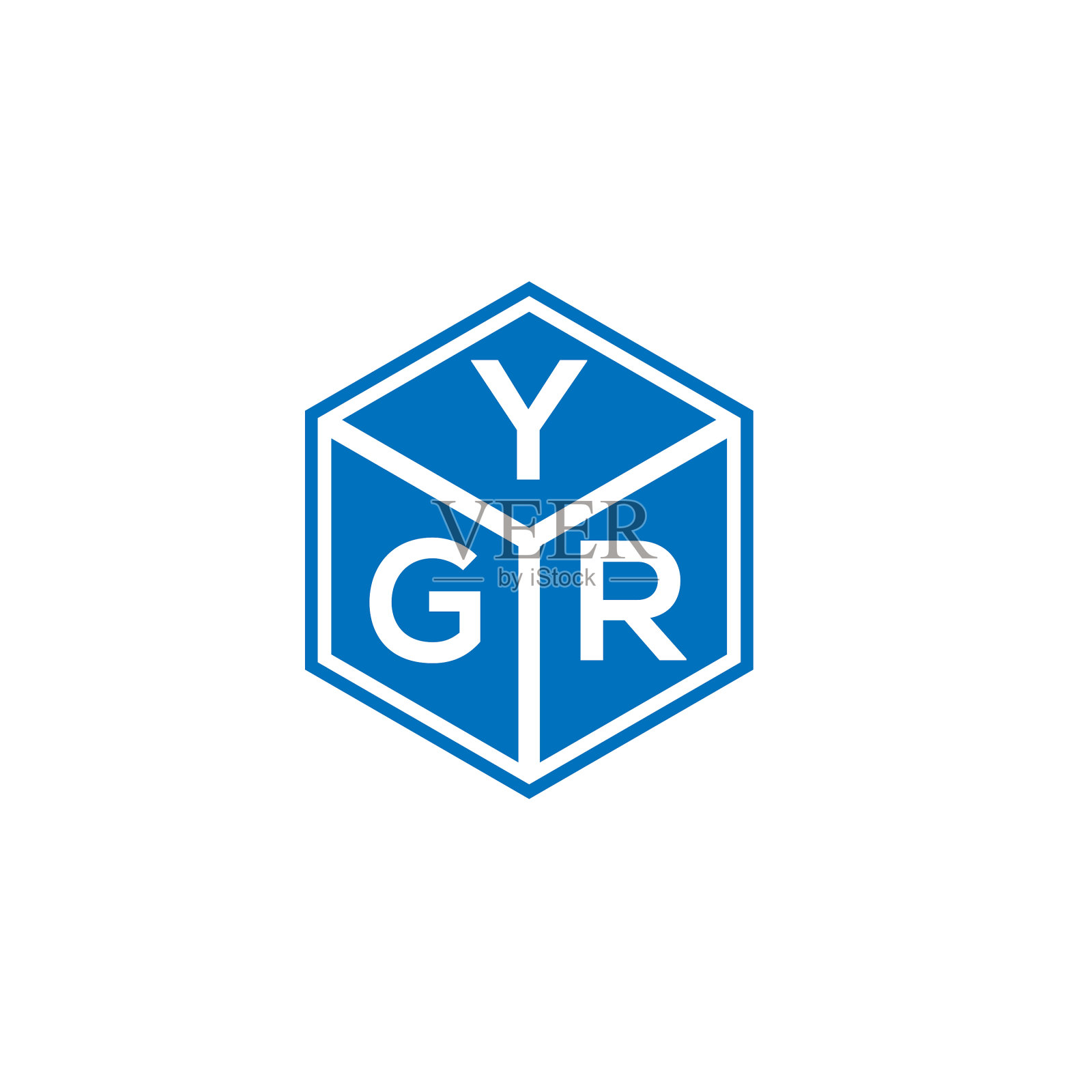 字母logo设计在白色背景Ygr插画图片素材