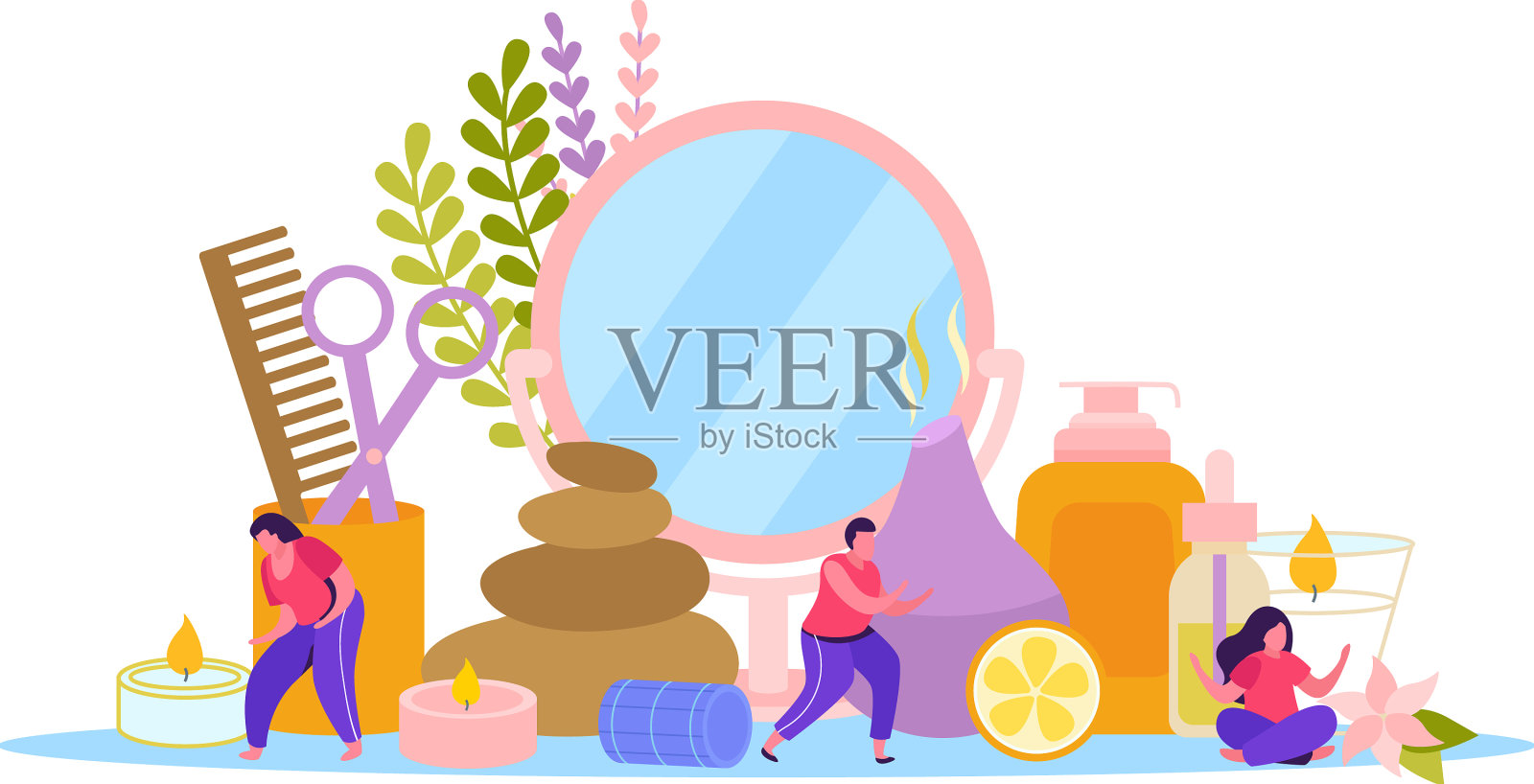 香薰平色组合设计元素图片