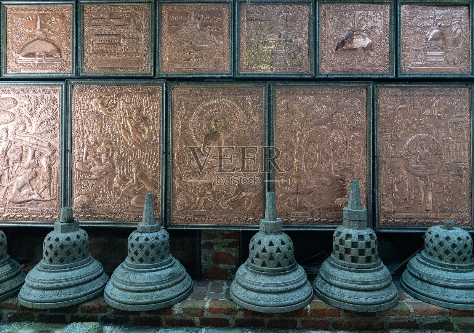 斯里兰卡佛塔,科伦坡,甘迦拉马亚佛寺。照片摄影图片