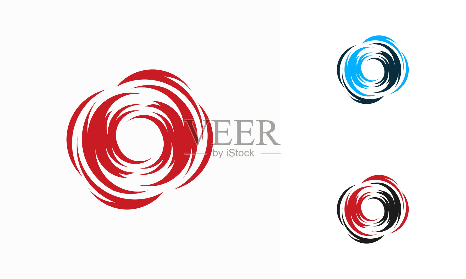 圈龙卷风标志符号孤立,抽象飓风标志符号,台风矢量插图插画图片素材