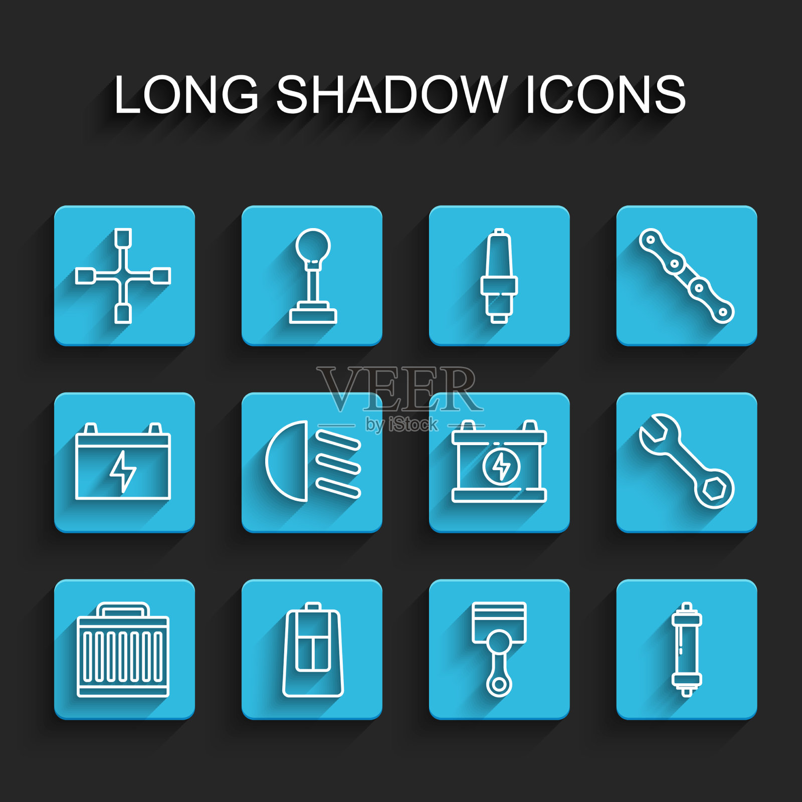 设定线车散热器冷却系统钥匙用图标素材