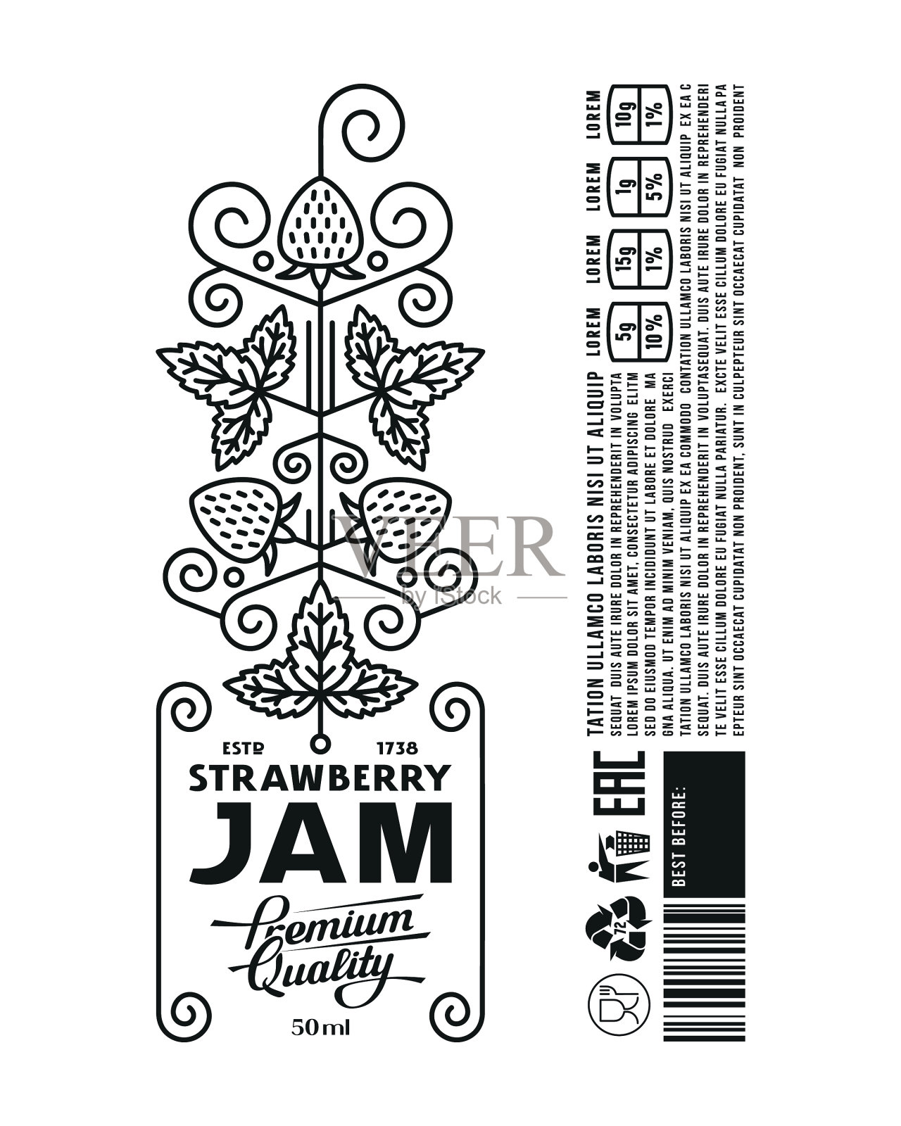 草莓酱模板装饰标签插画图片素材