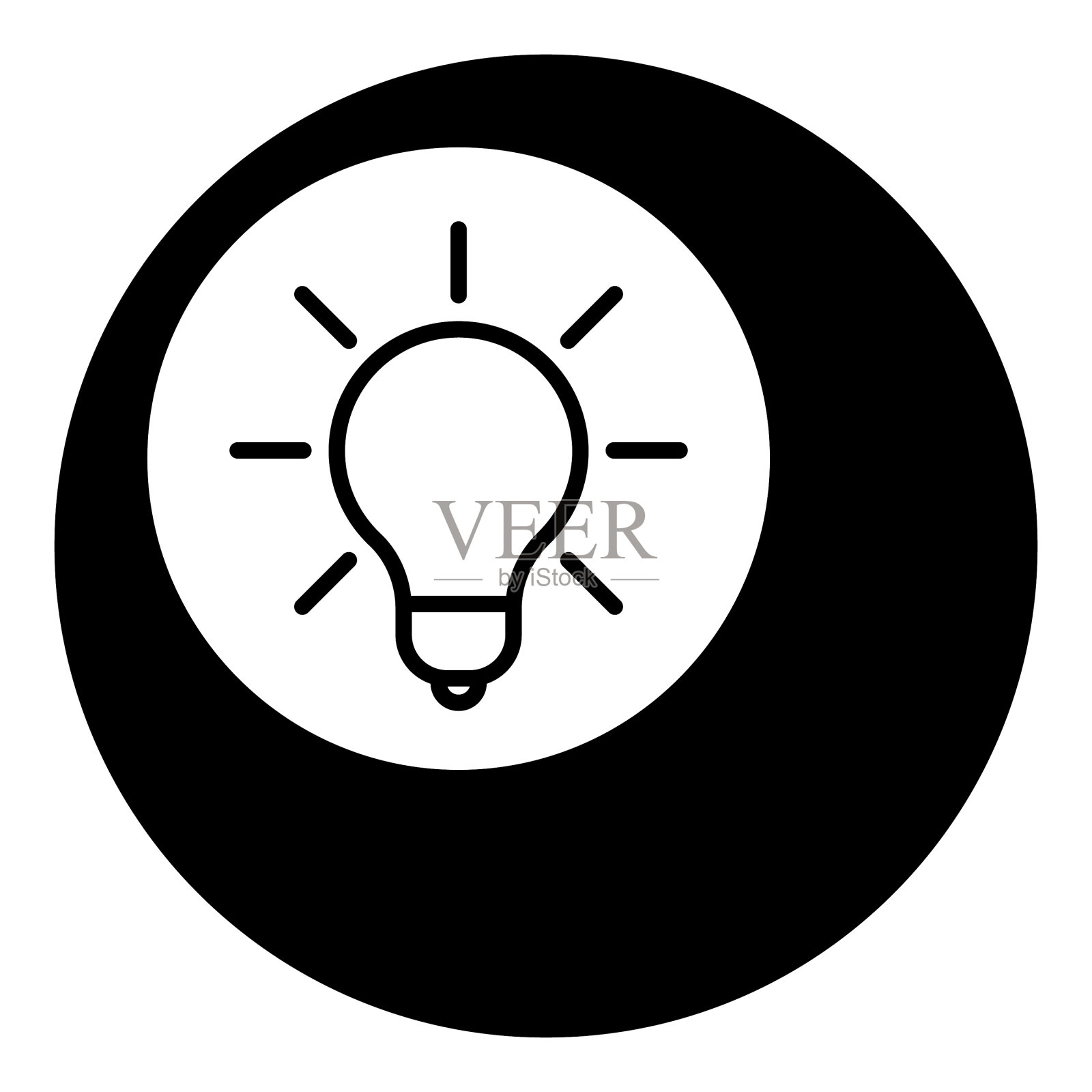 圆形和球形平面图标孤立在白色上图标素材