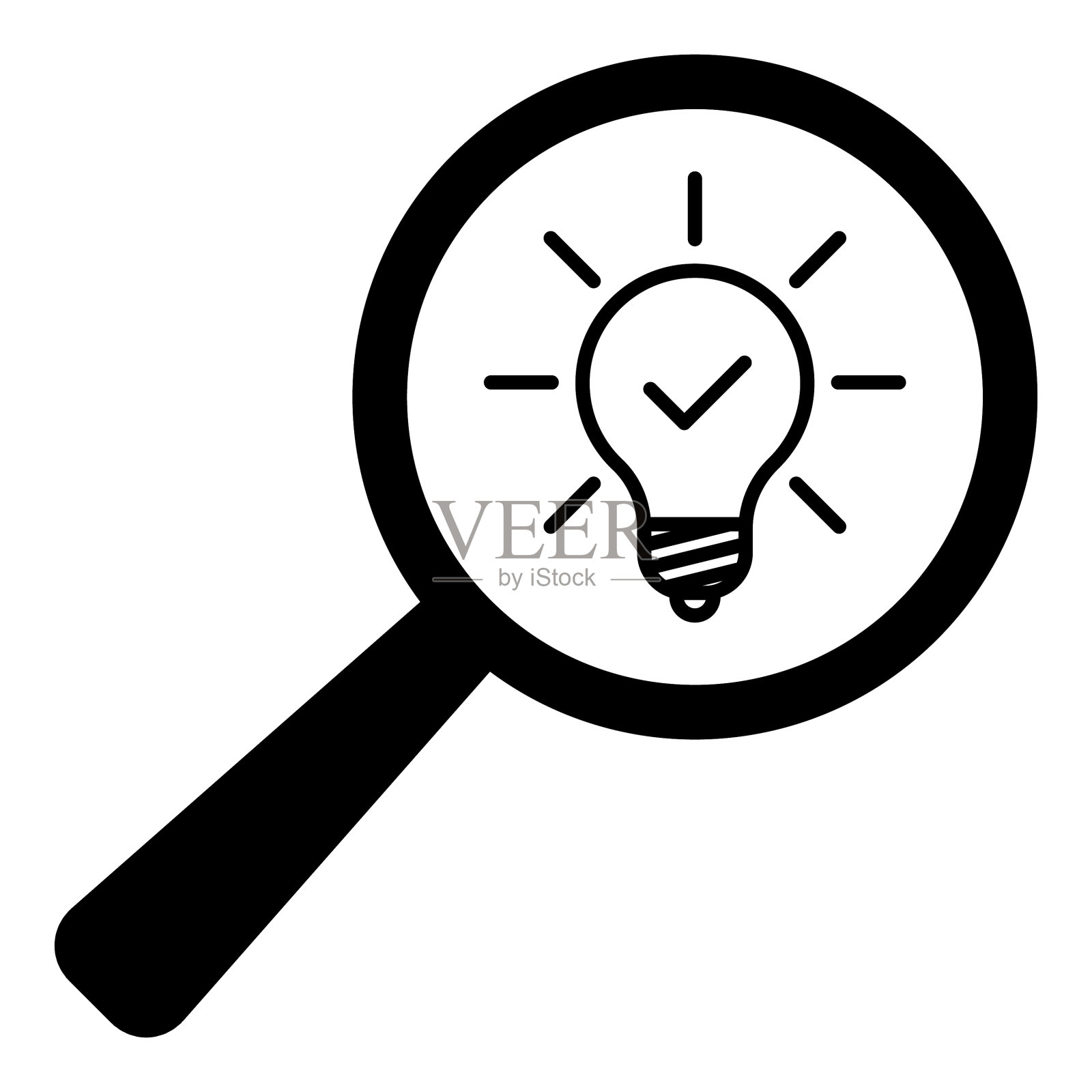 放大镜平面图标孤立在白色背景图标素材