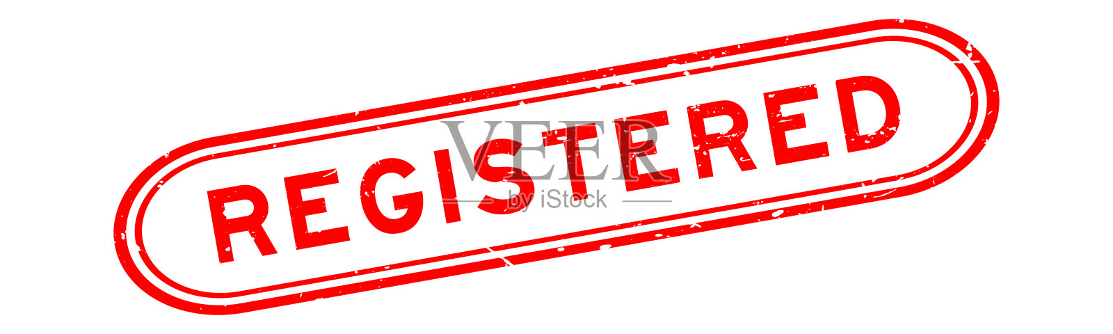 垃圾红色注册字橡胶印章在白色背景插画图片素材