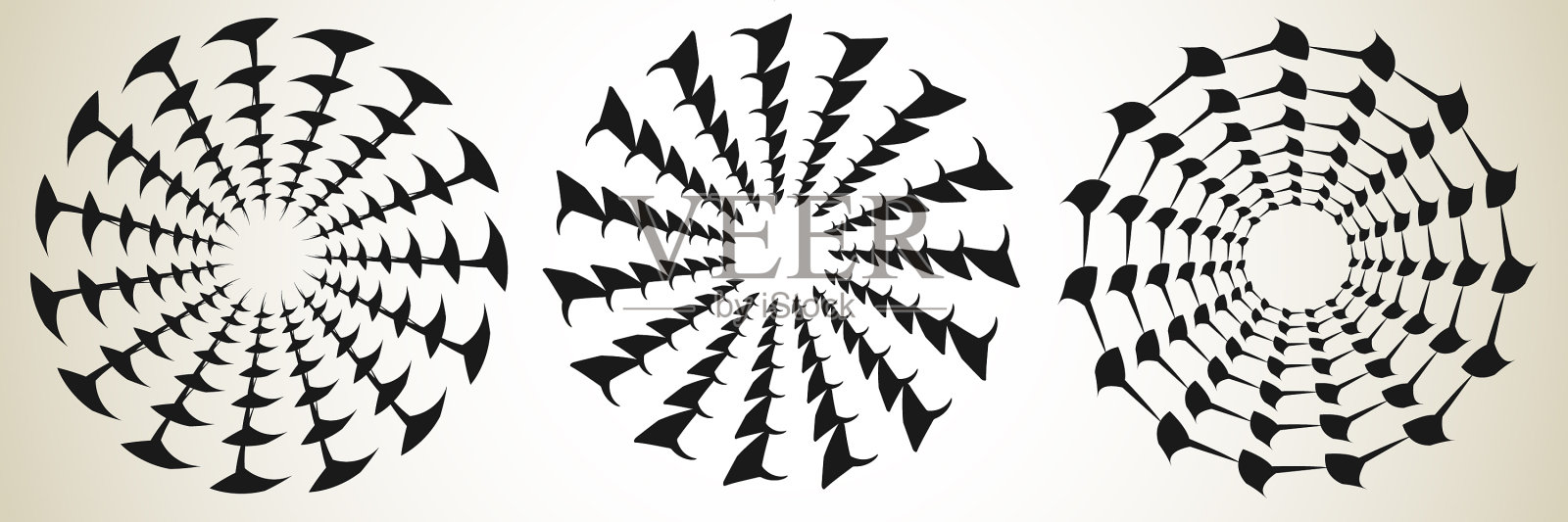 抽象的螺旋漩涡旋转曼荼罗图案图标插画图片素材