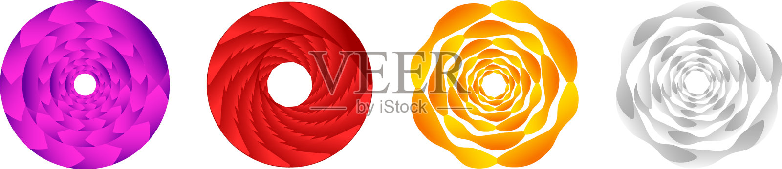 抽象几何圆环设计元素插画图片素材