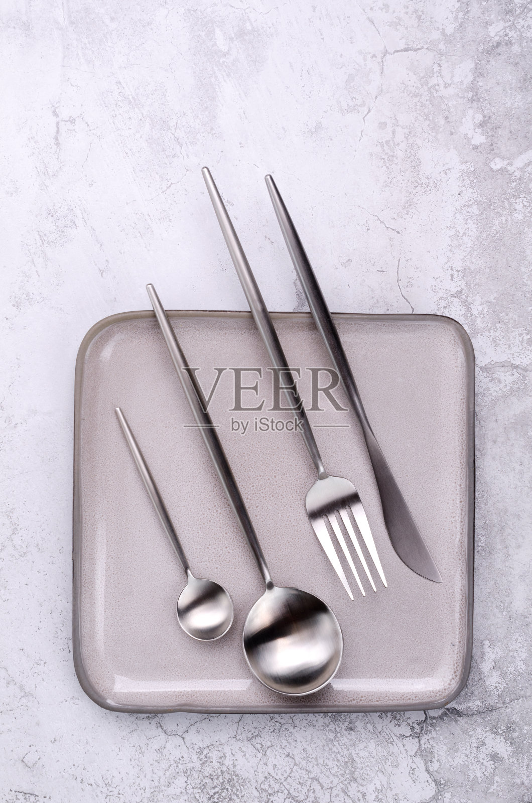 清洁的银金属餐具照片摄影图片