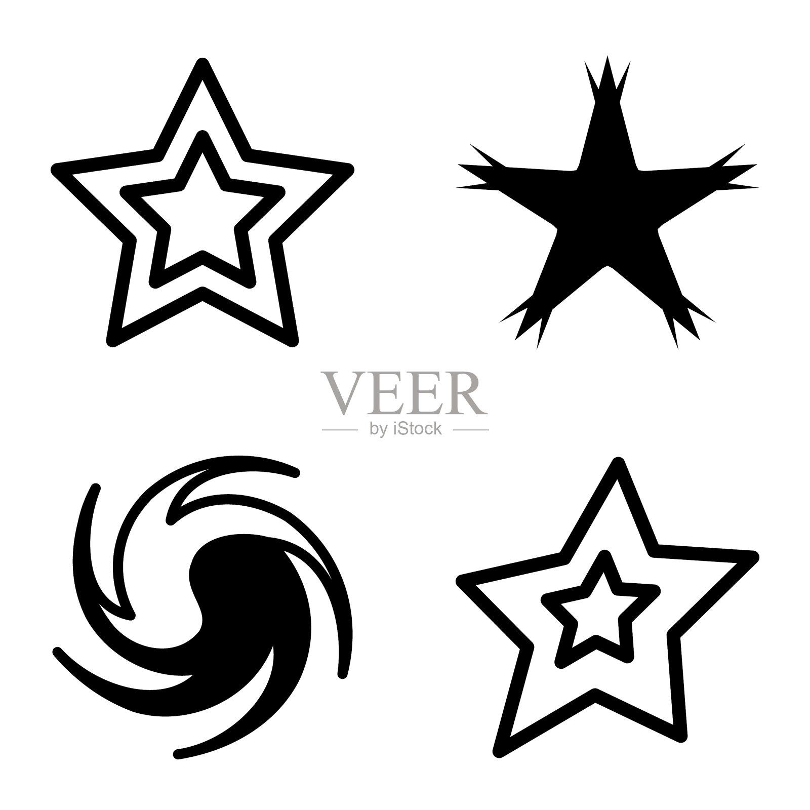 Stars2平面图标被隔离在白色背景上图标素材