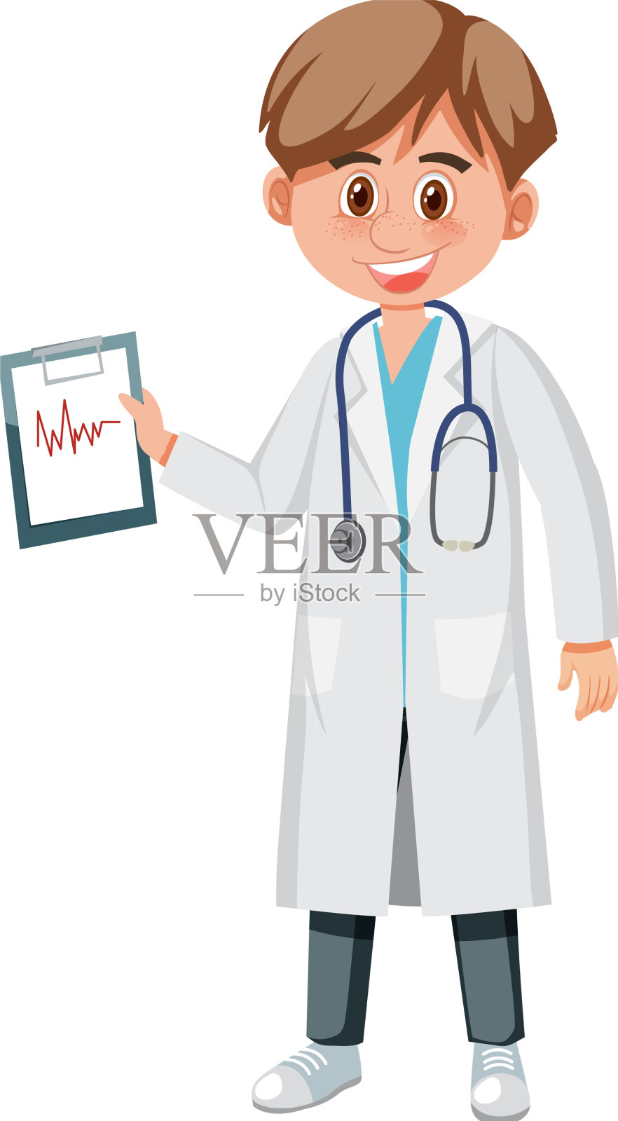 白色的男医生卡通人物设计元素图片