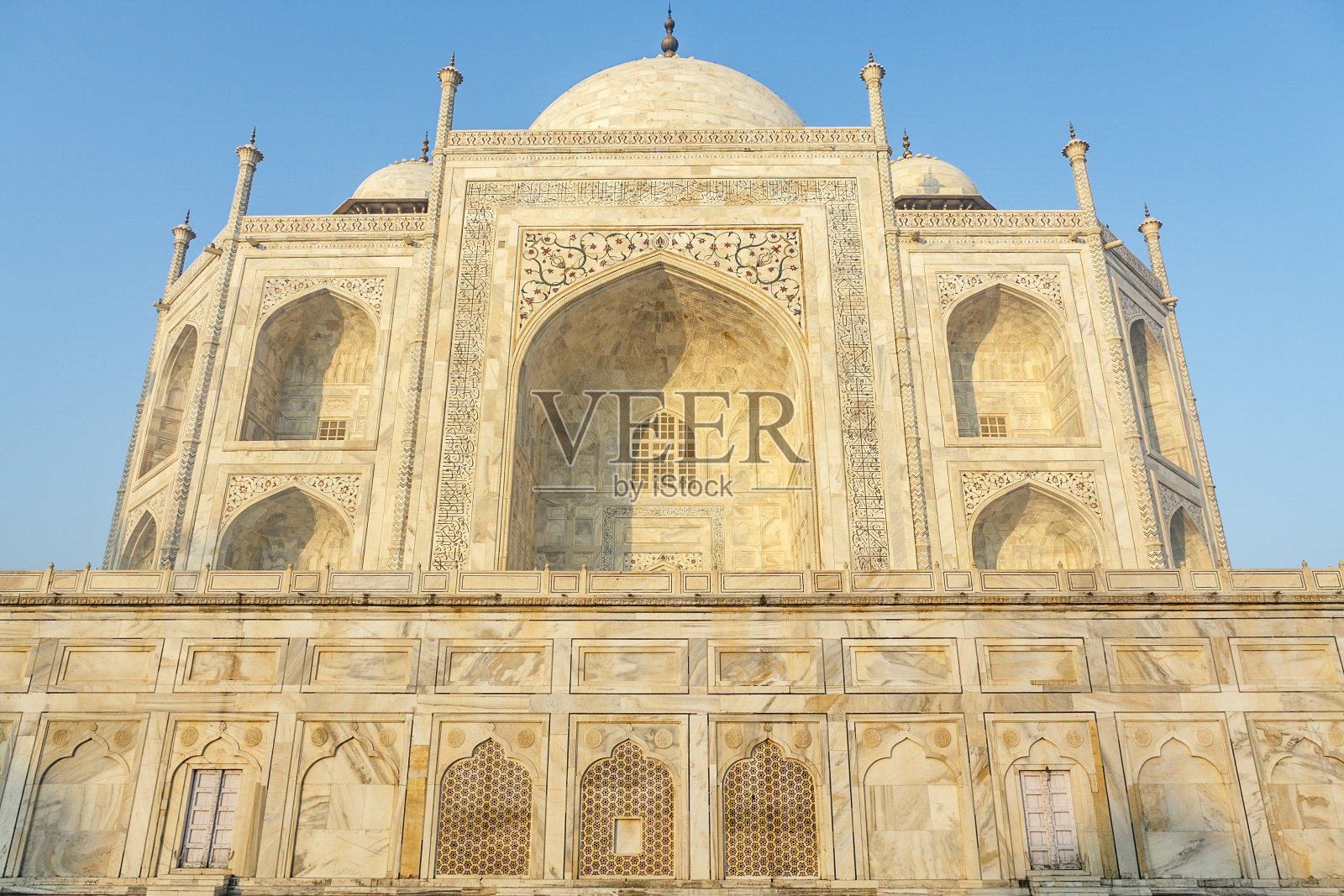 清晨泰姬陵的外观,阿格拉,北方邦,印度,亚洲照片摄影图片