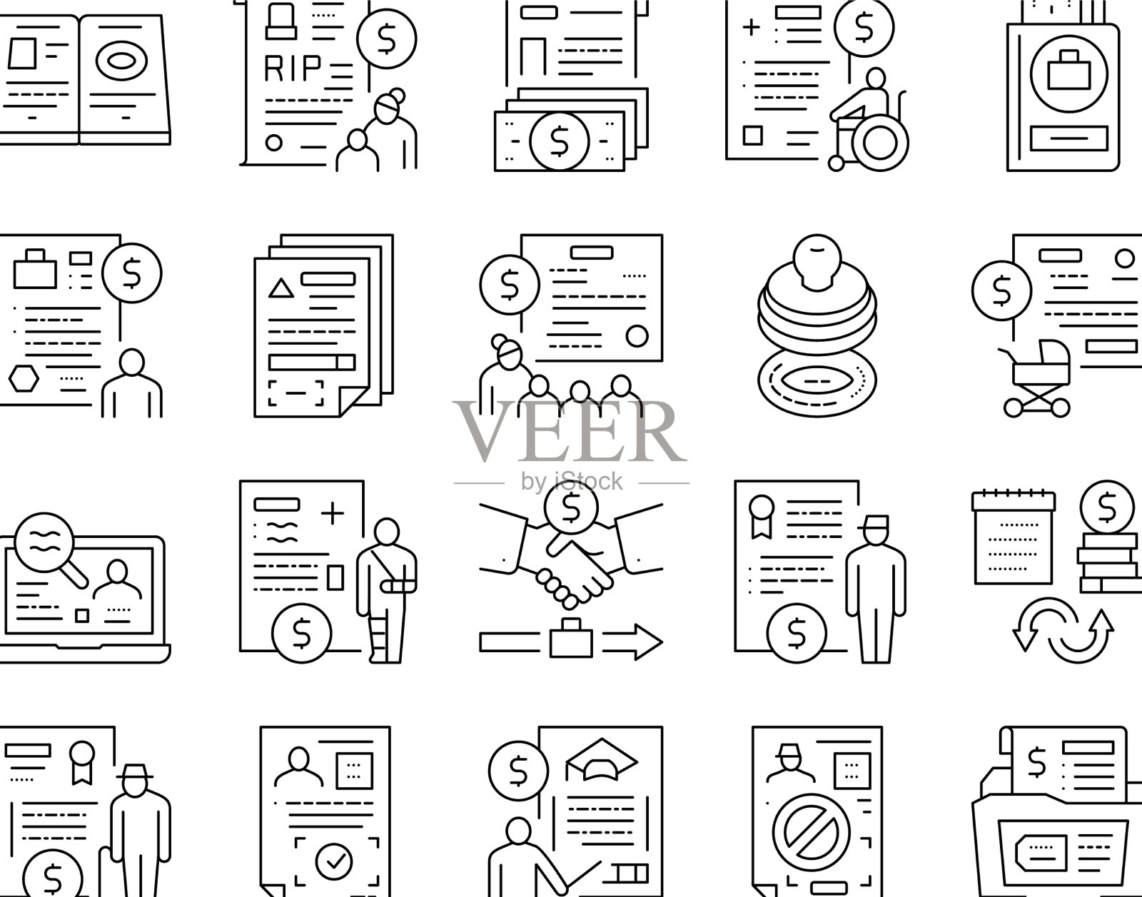 津贴财政帮助收集图标设置图标素材