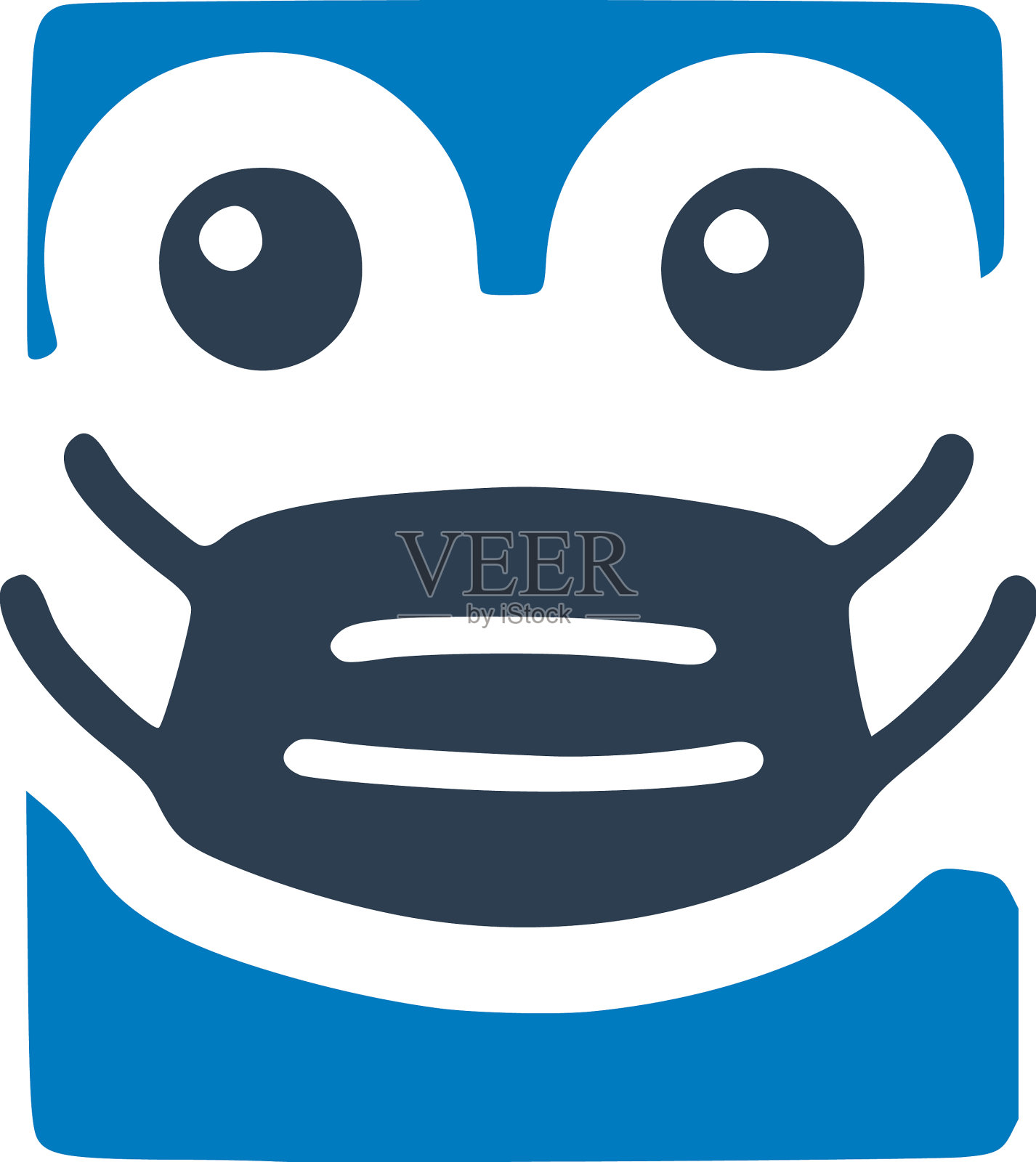 字母e在医疗口罩可爱的字符在涂鸦设计元素图片