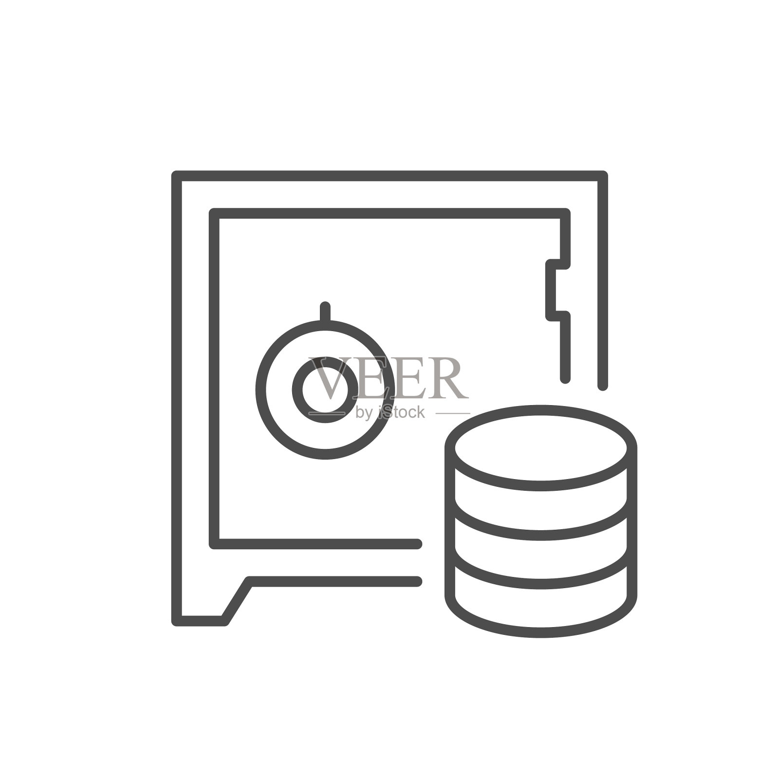 保险箱或保险箱线轮廓图标图标素材