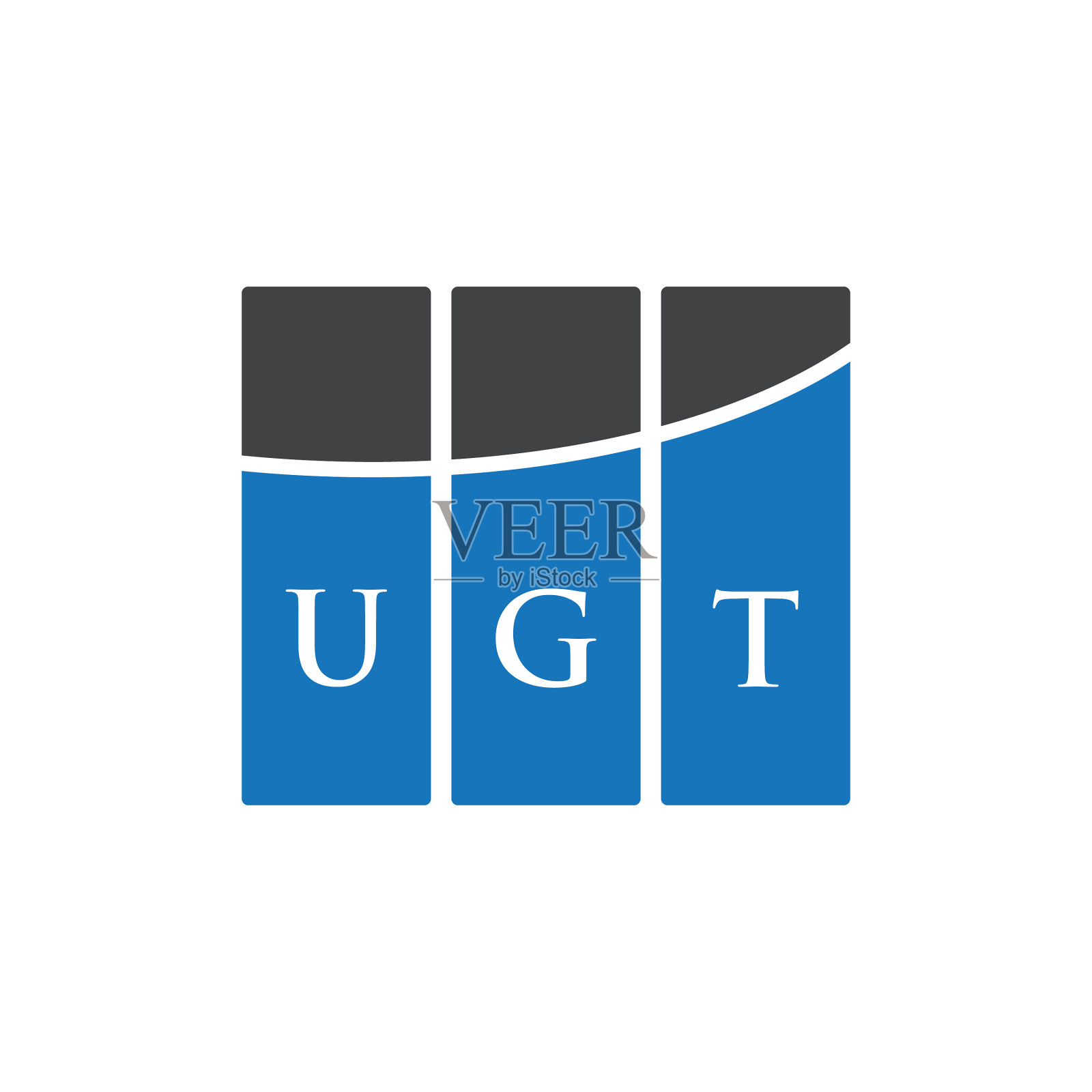 白色背景Ugt字母标志设计插画图片素材