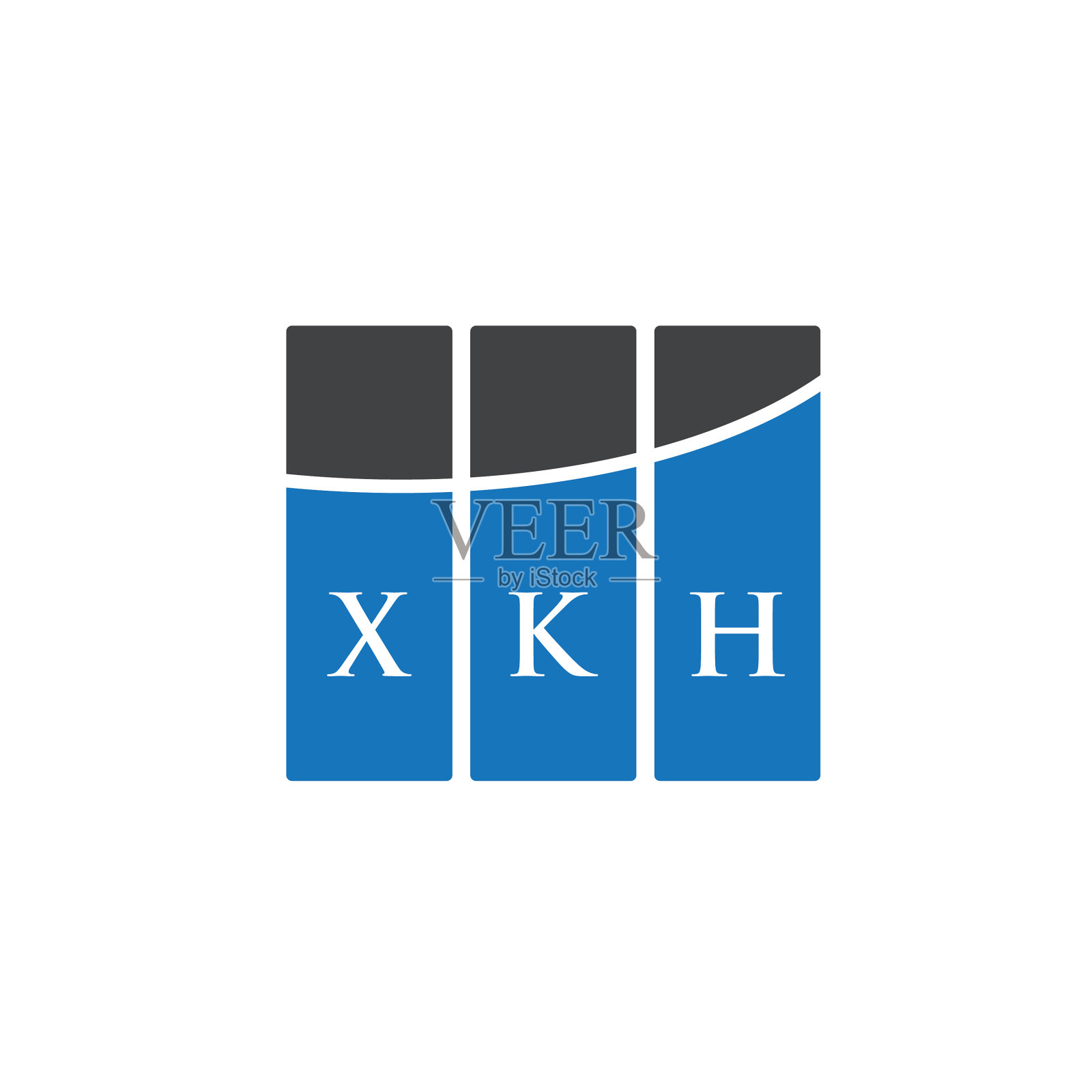 白底XKH字母标志设计插画图片素材