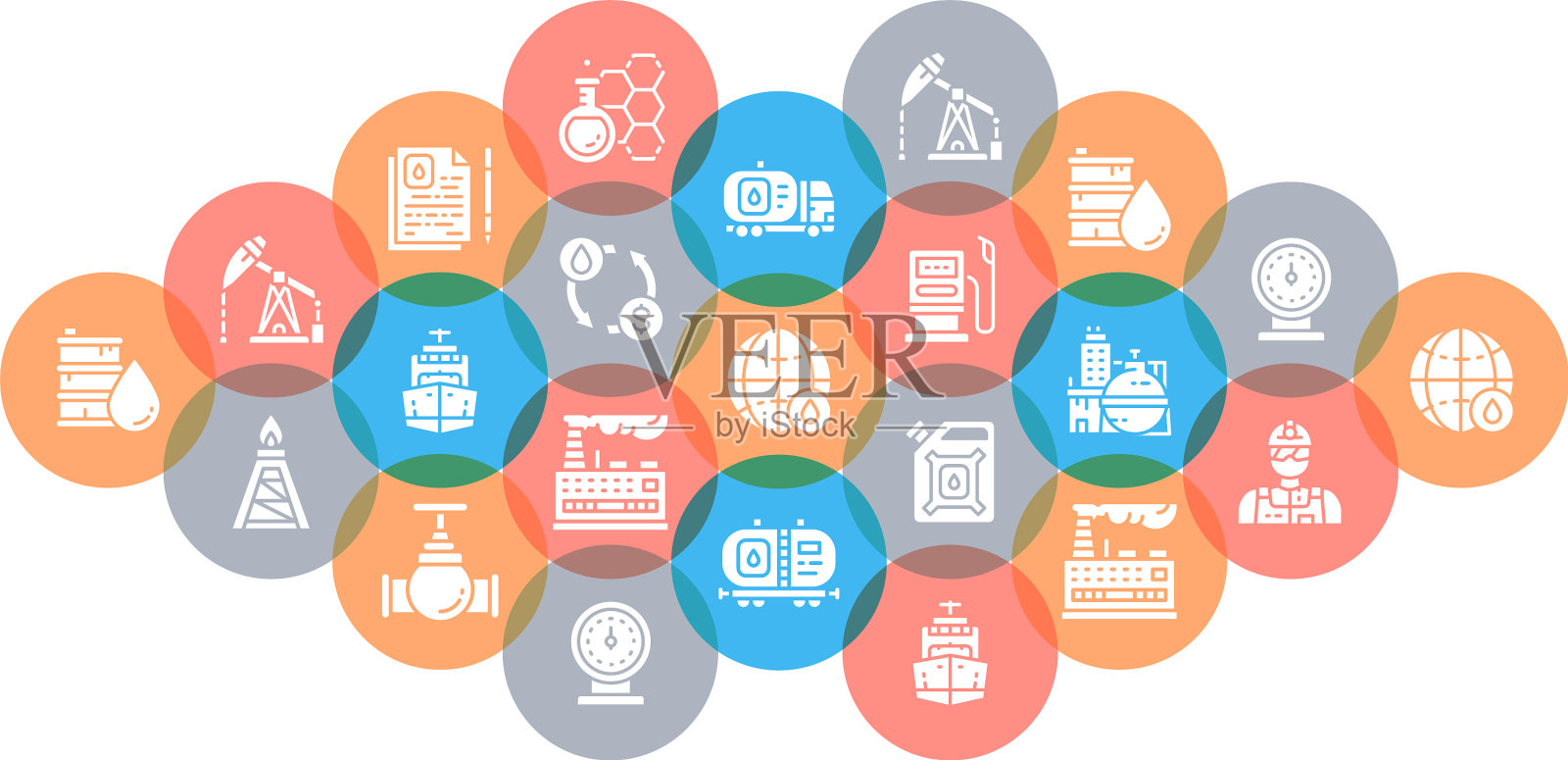 石油工业平面燃料车图标素材