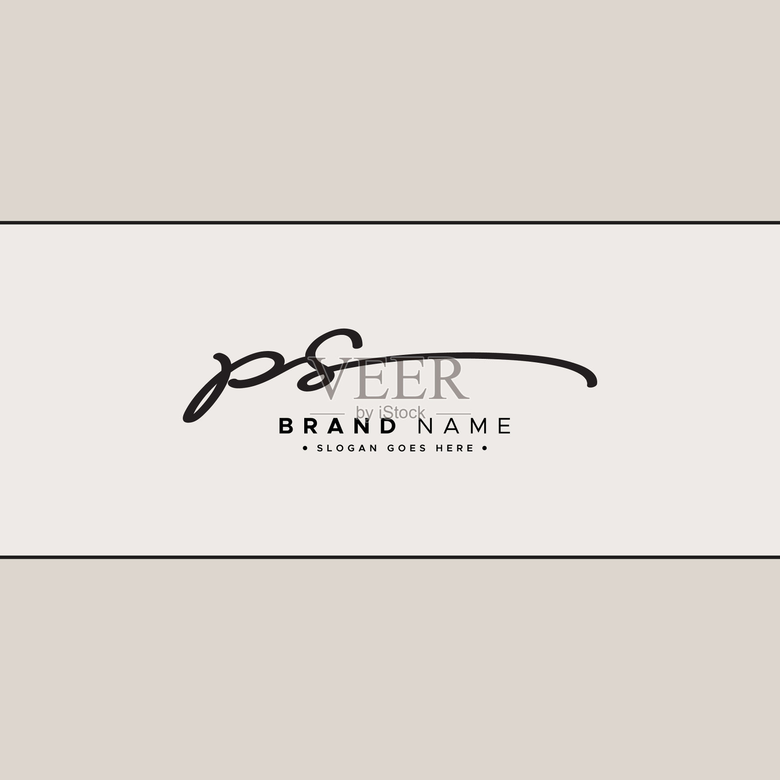 首字母ps标志-手写签名插画图片素材