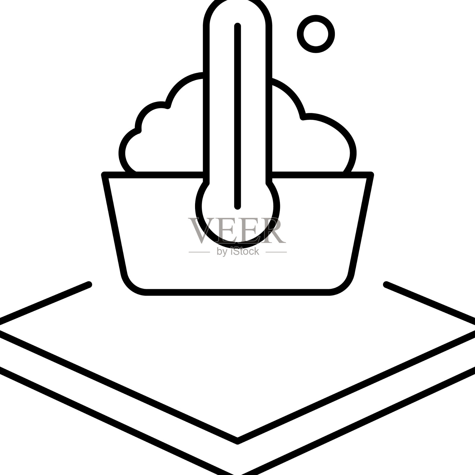 洗涤温度织物属性线图标图标素材