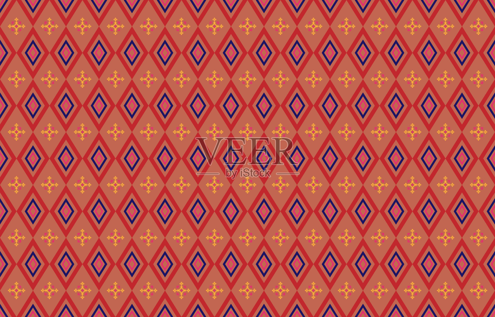 抽象几何图案和部落图案,利用当地的织物图案设计插画图片素材