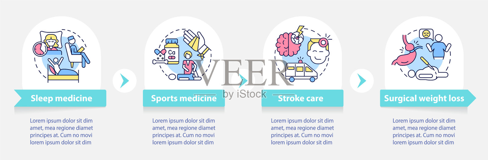 为患者提供服务圆图信息模板插画图片素材