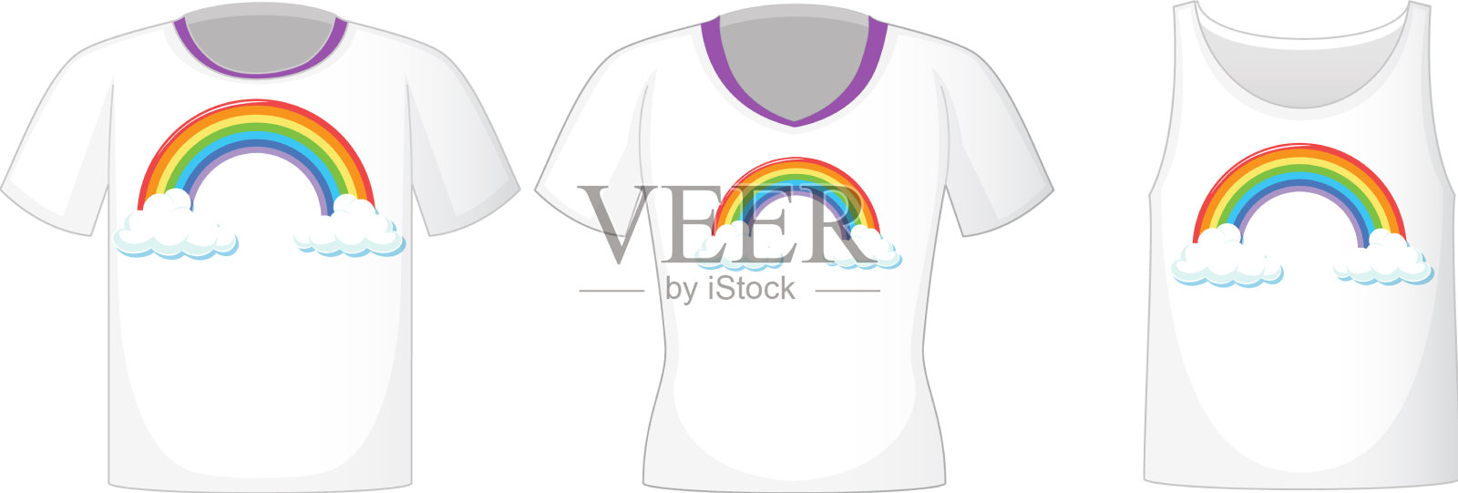 一套相同图案的不同衬衫设计元素图片