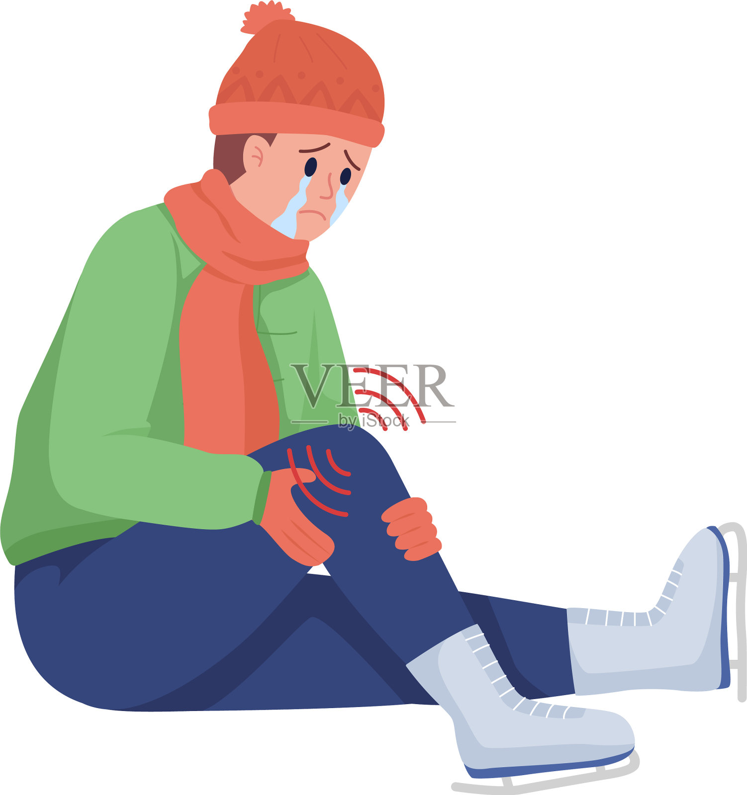 儿童因跌落半平色而受伤设计元素图片